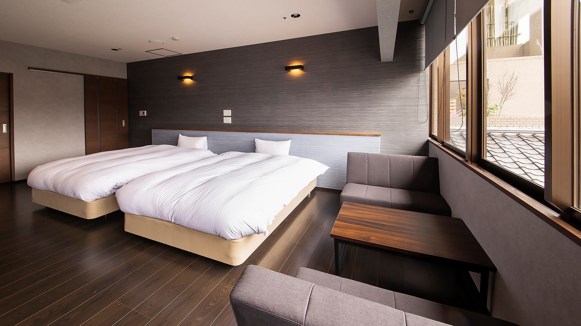 [Stylish Twin] With the use of an extra bed, it is possible to accommodate families and groups♪