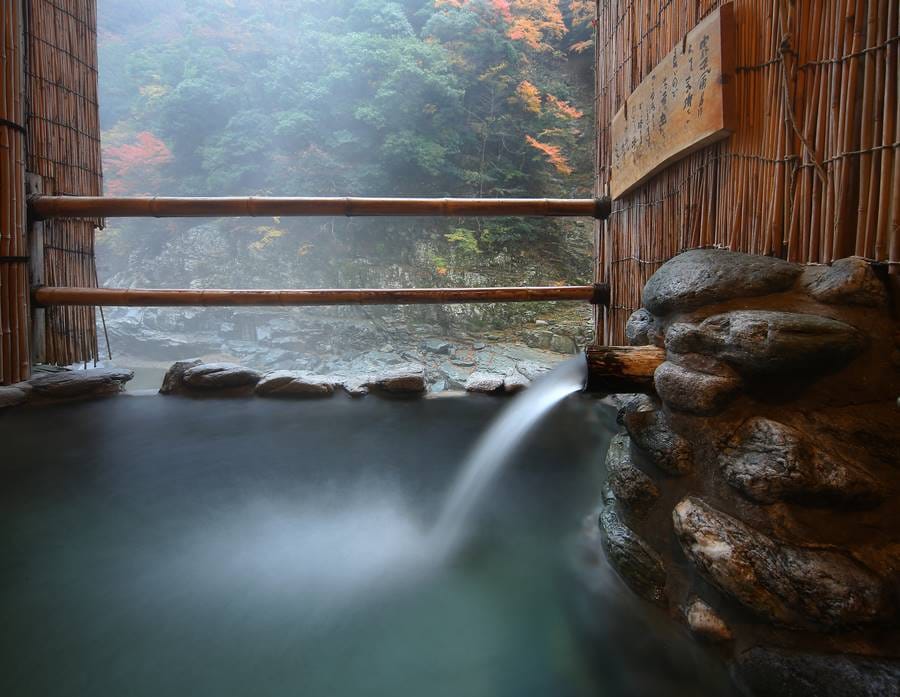 Pemandian terbuka pribadi yang mengalir langsung dari sumber mata air, Yamagiri-no-Yu (dikenakan biaya, diperlukan reservasi)