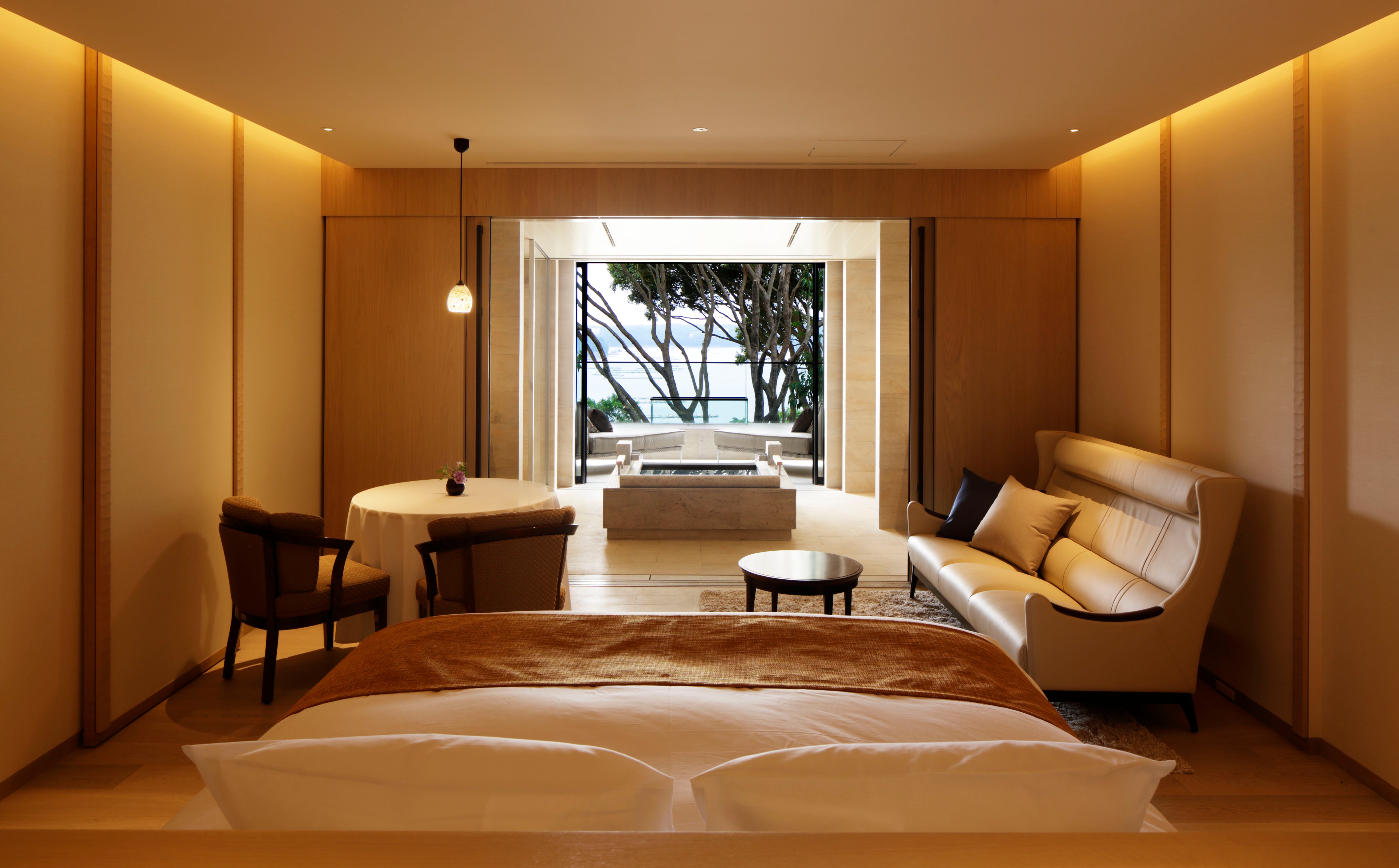Separate building double guest room example