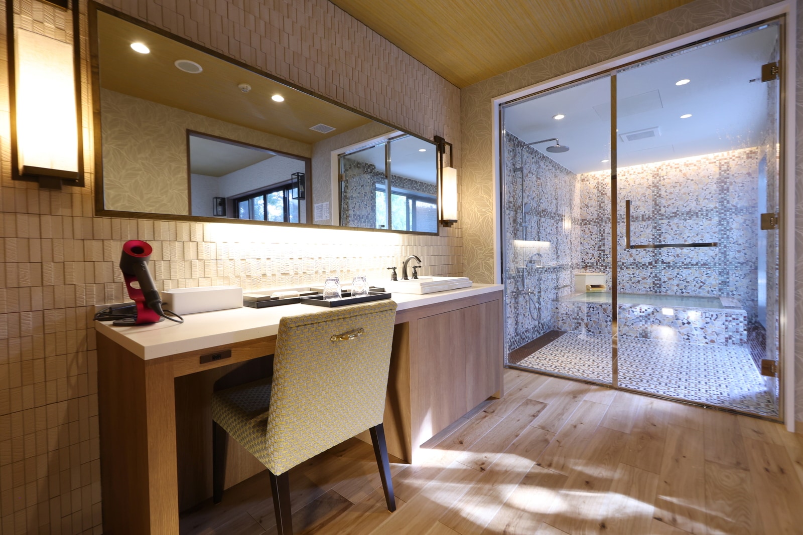 [Mori no ridge] Phòng khách 552 có bồn tắm bán lộ thiên, hình ảnh phòng tắm