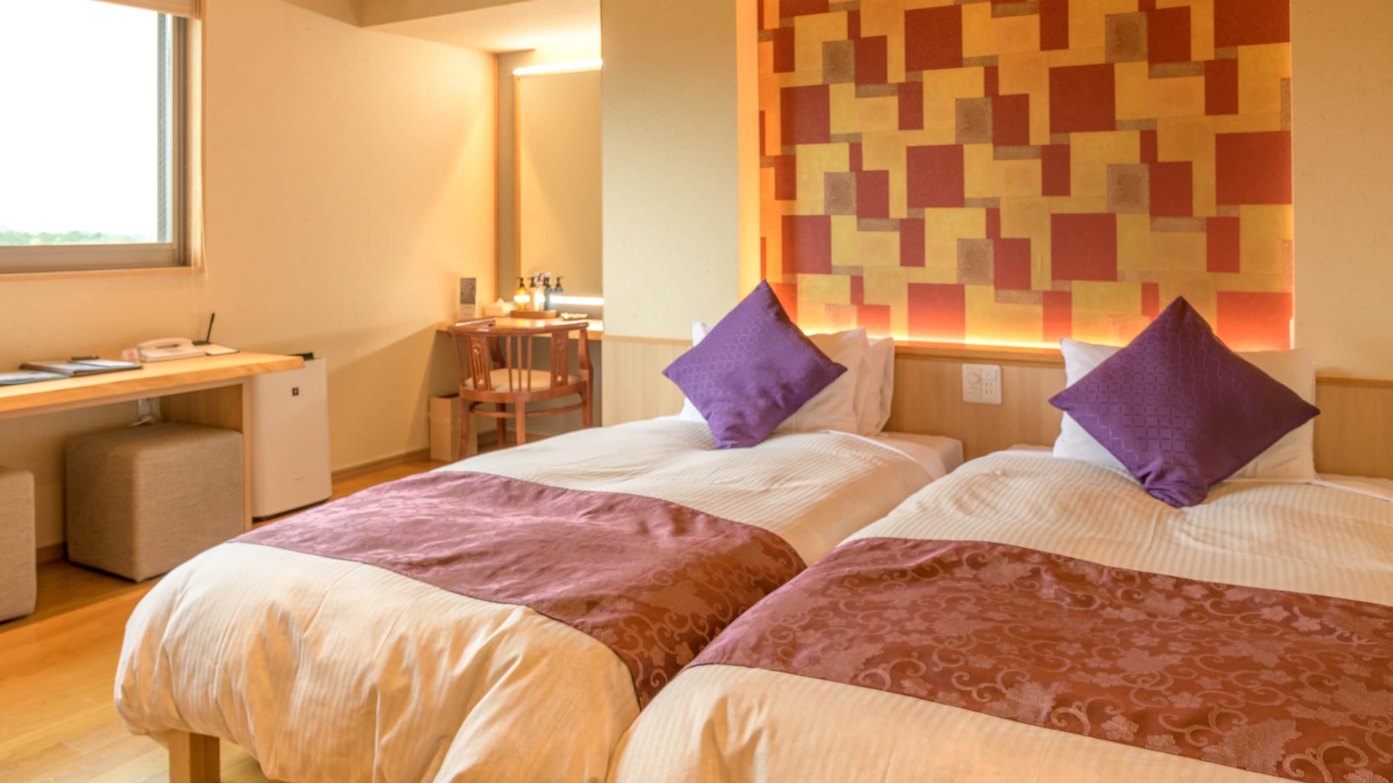 Satoyama Twin Room with Open-Air Bath (Moderate) [9th-10th floor, Mountain View, Non-smoking] (Example)