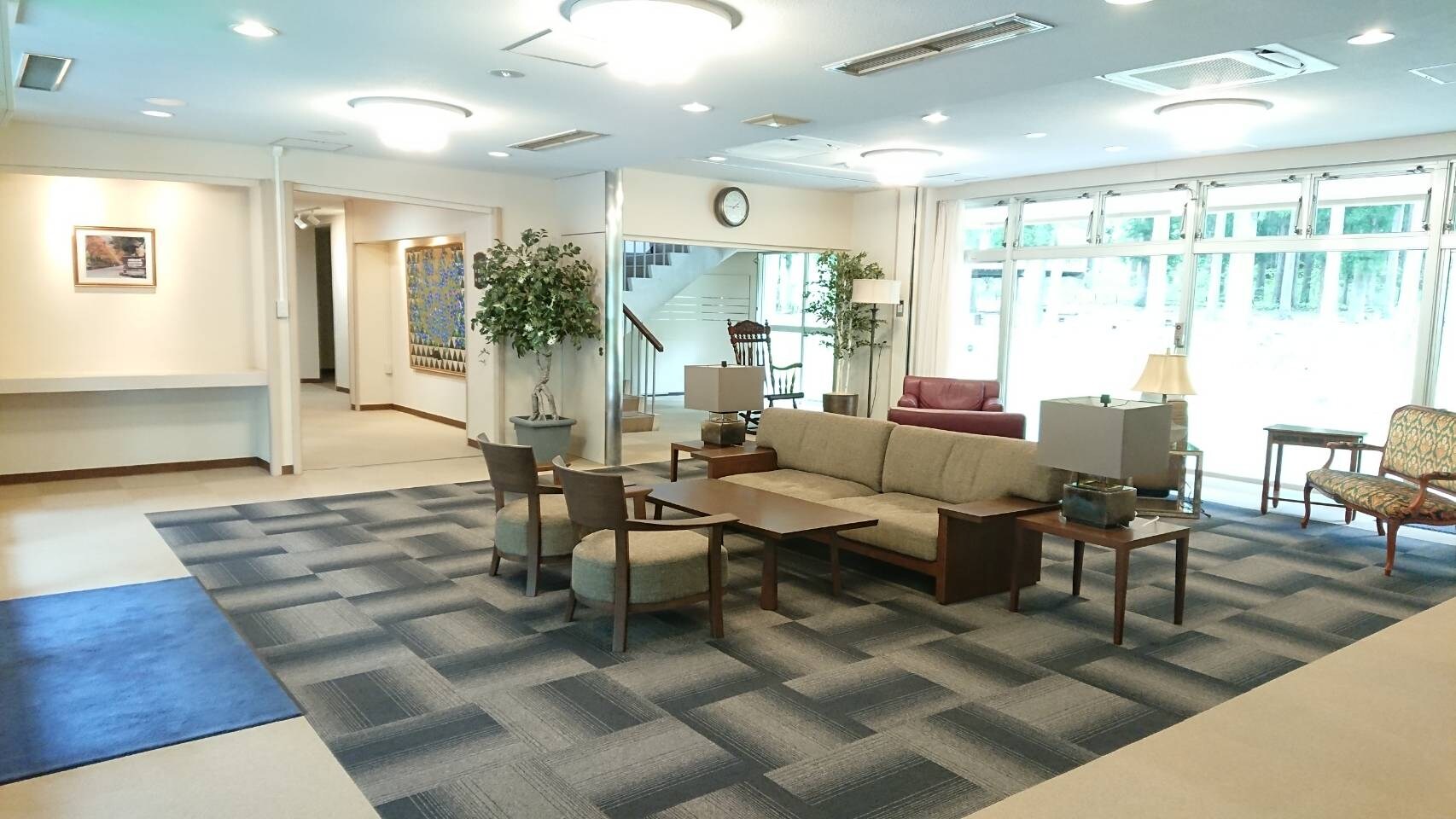 Inside the building