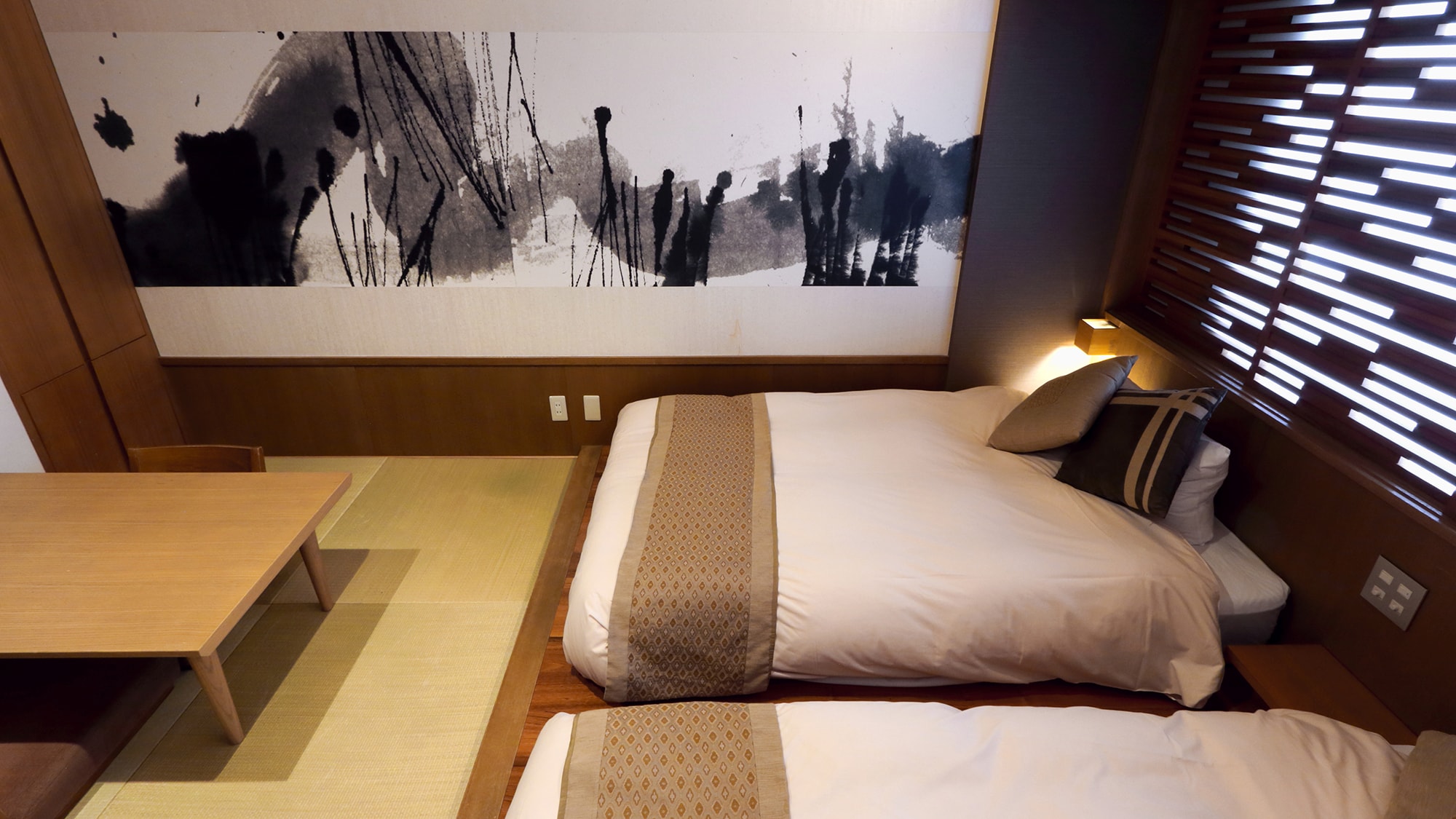 [Japanese Modern] Kamar dengan tempat tidur twin rendah yang nyaman untuk tidur. 21㎡