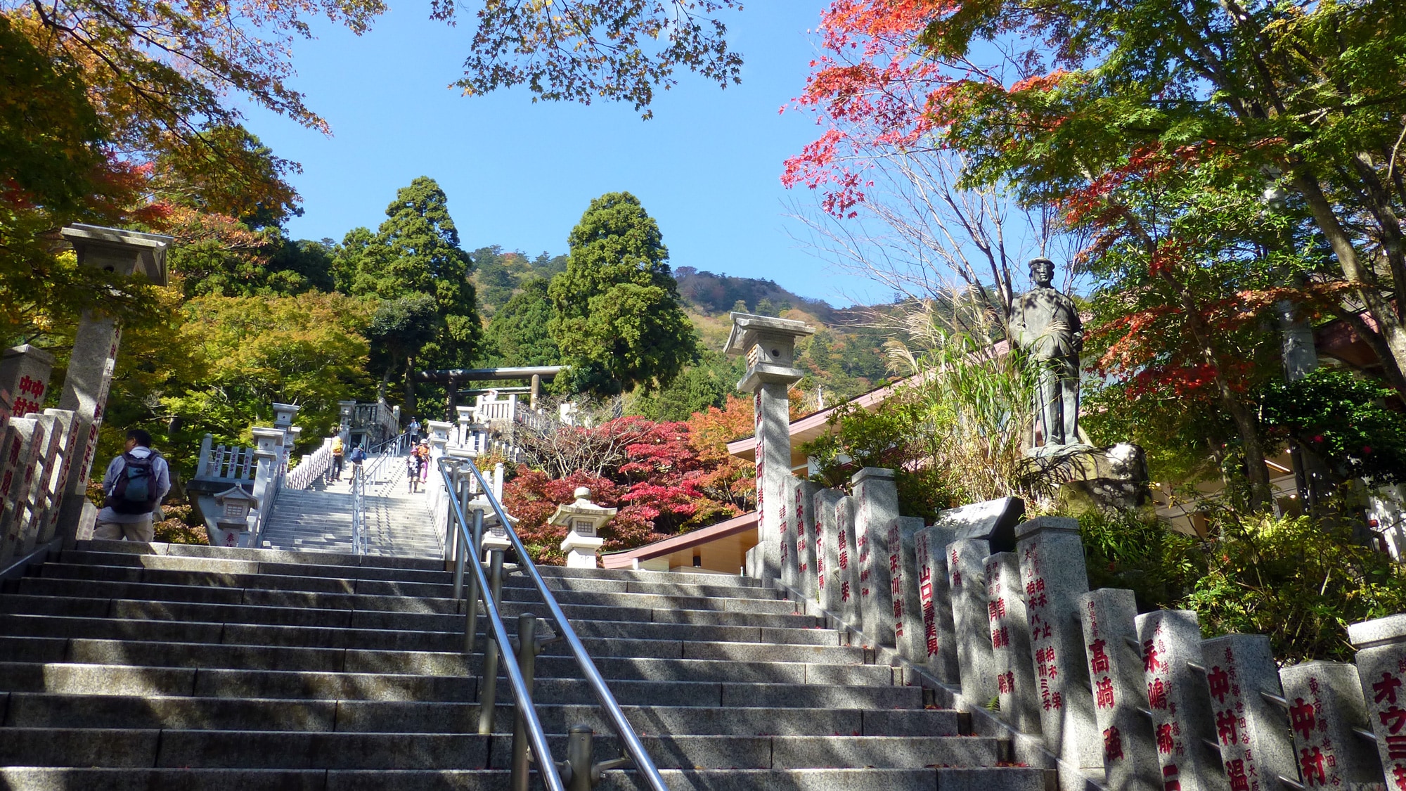 *Around Afuri Shrine: Climb the stairs to reach the shrine. If you look back, you can enjoy a spectacular view.