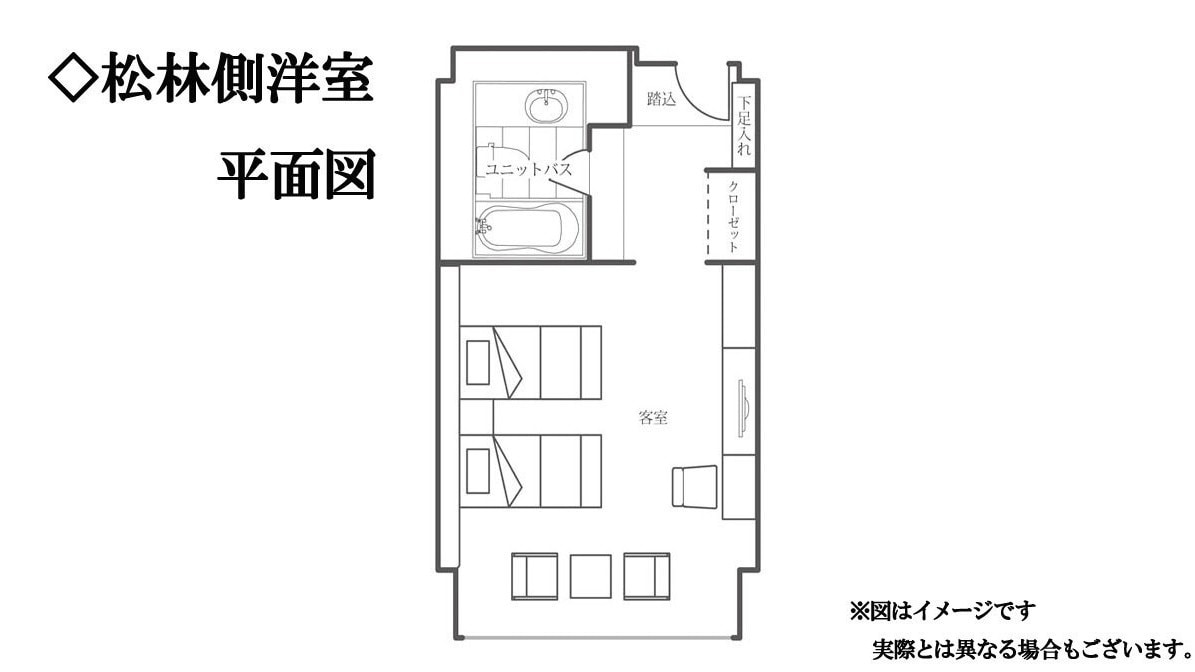 Floor plan of Japanese-style room on the pine forest side