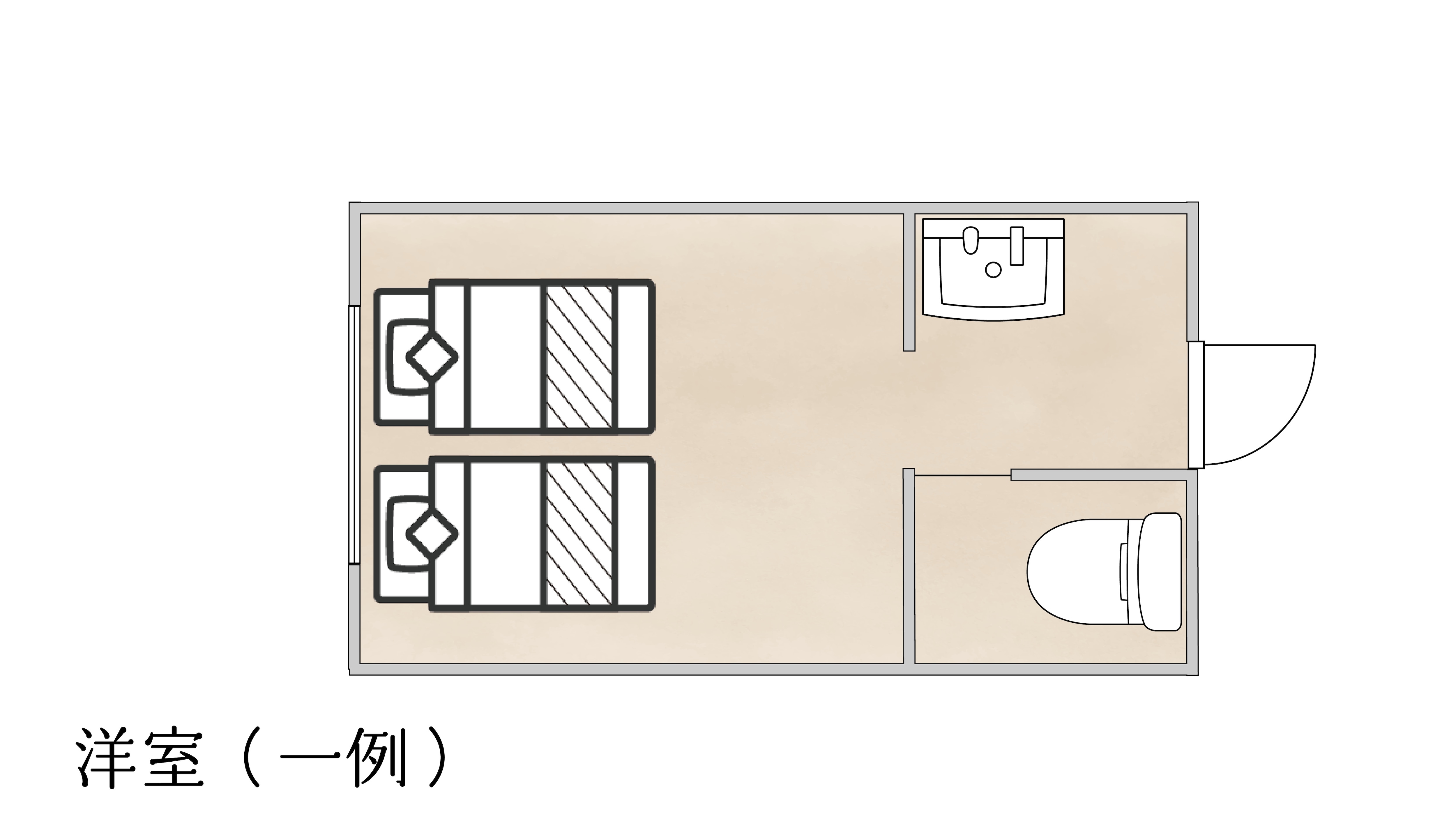 แผนผังพื้นห้องแบบตะวันตก (ตัวอย่าง)
