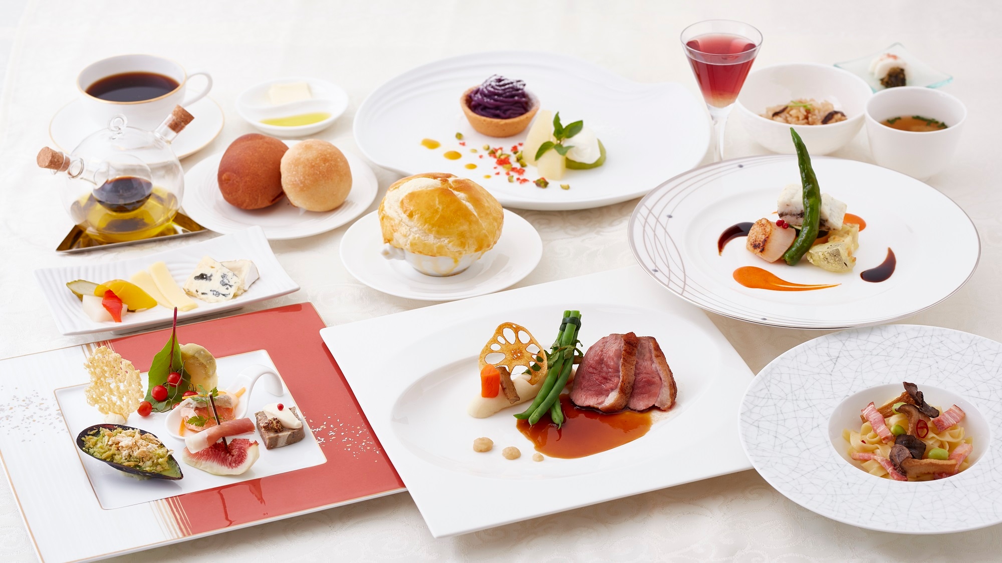 [Dinner] Overall image - Casual French course meal -