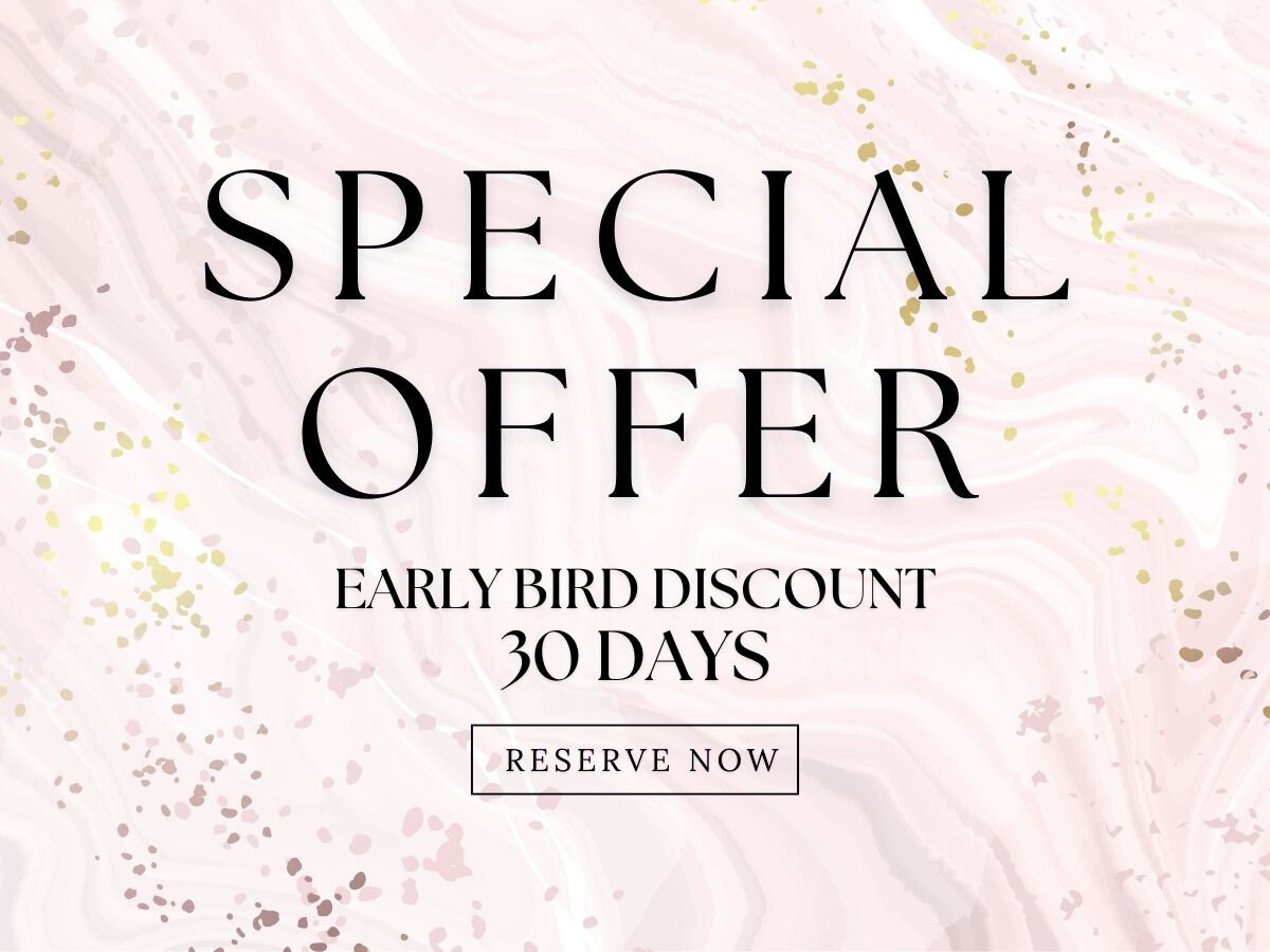 Early bird discount♪ Book early and save♪