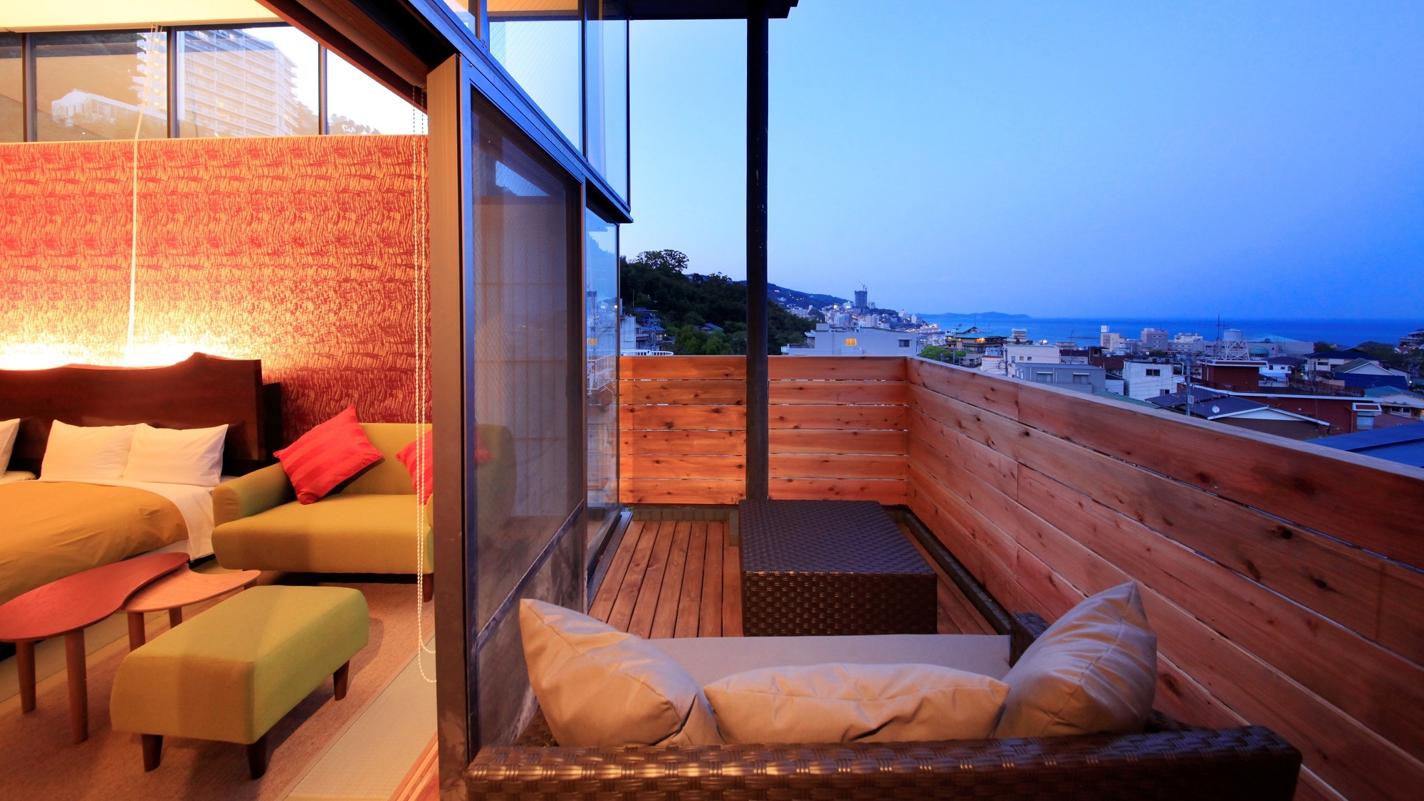 [Twin Japanese-style room with open-air bath on the 3rd floor] (example)