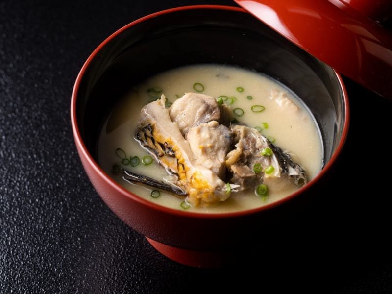 The course ends with a rich and flavorful carp soup.