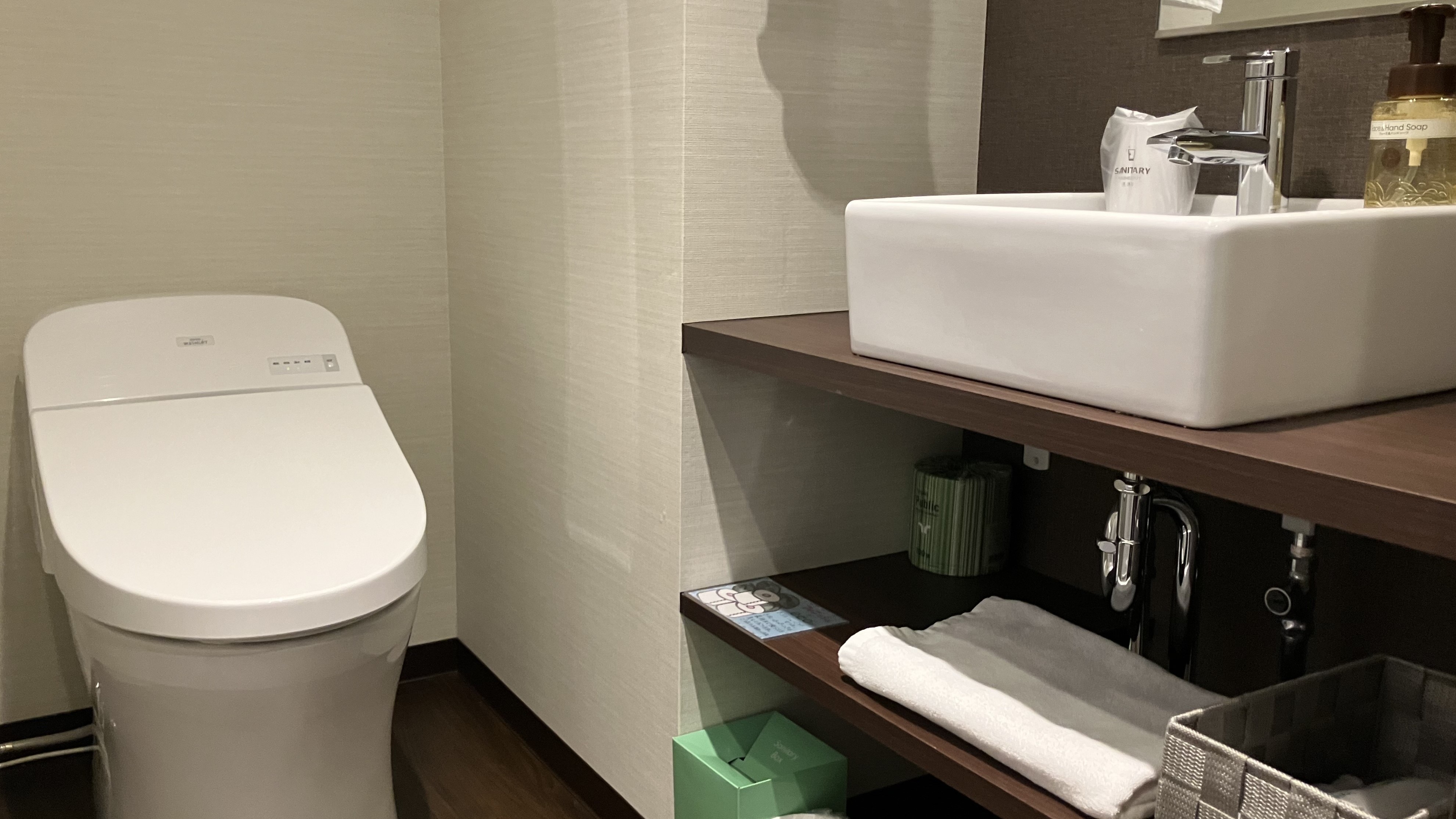 [Bathroom] Hair dryers are also available here.