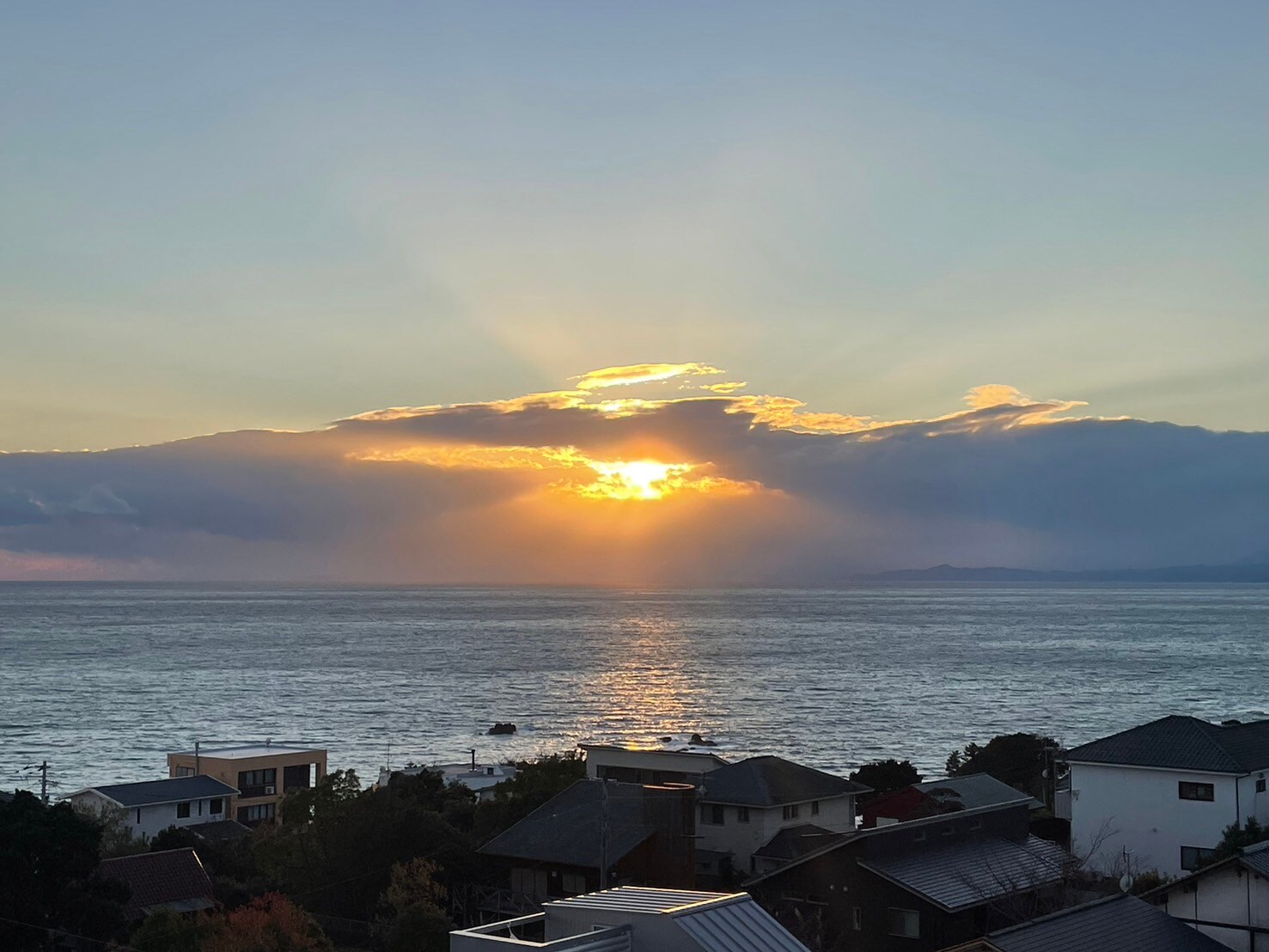 太平洋に沈む夕陽