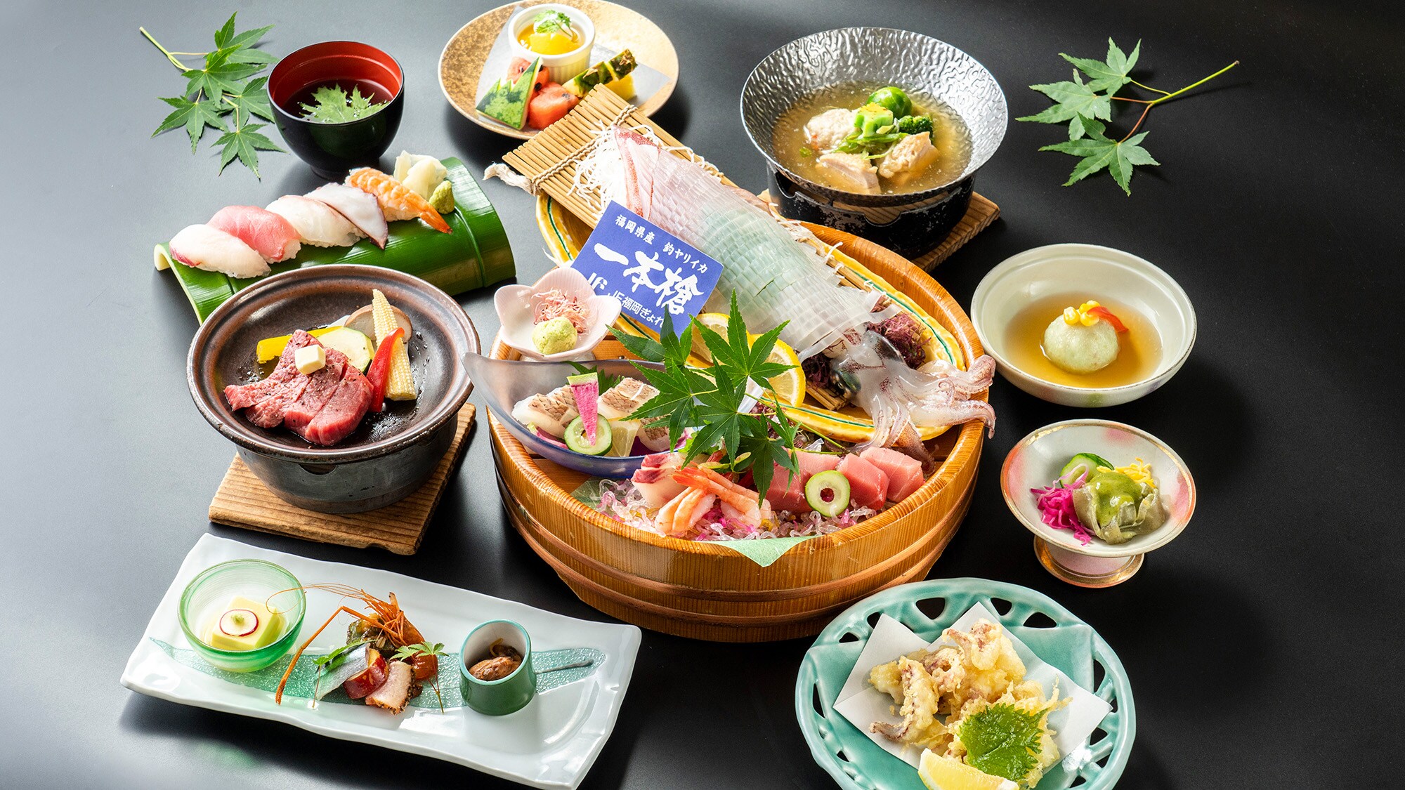 Live squid sashimi Kaiseki