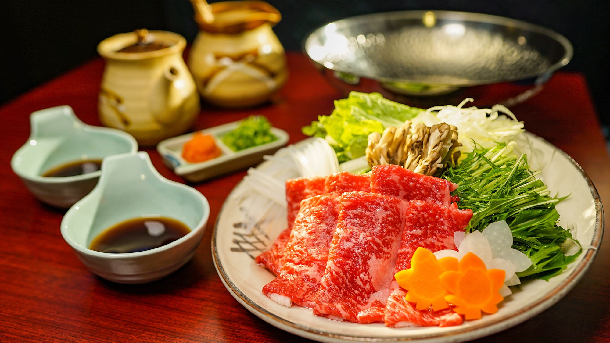 ・Dinner example: Beef shabu that you can quickly dip in the soup and eat refreshingly