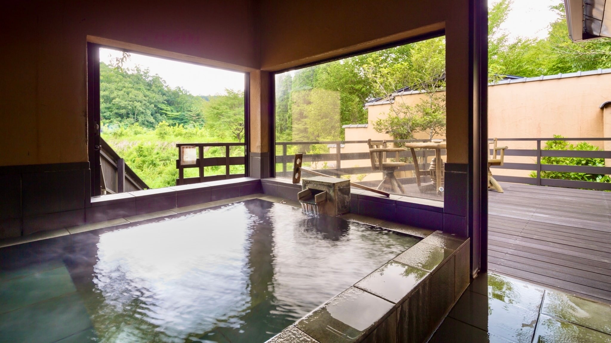 [Japanese-Western twin room/with sunken kotatsu] Semi-open-air bath - Nagaya-style detached house -