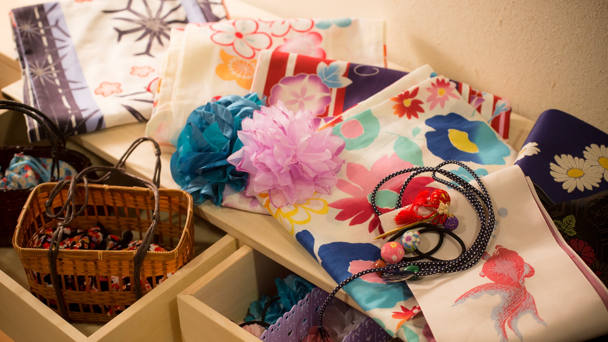 A wide variety of yukata items are available for both men and women