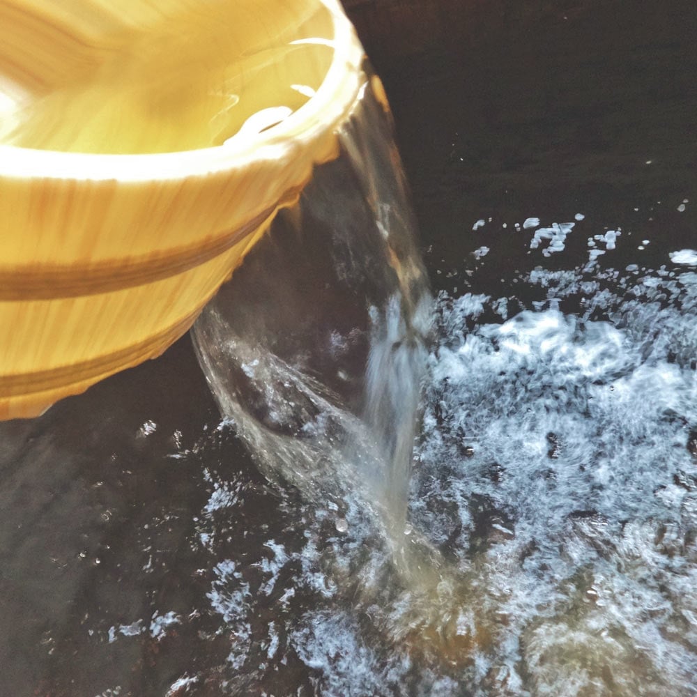 Black hot spring water **