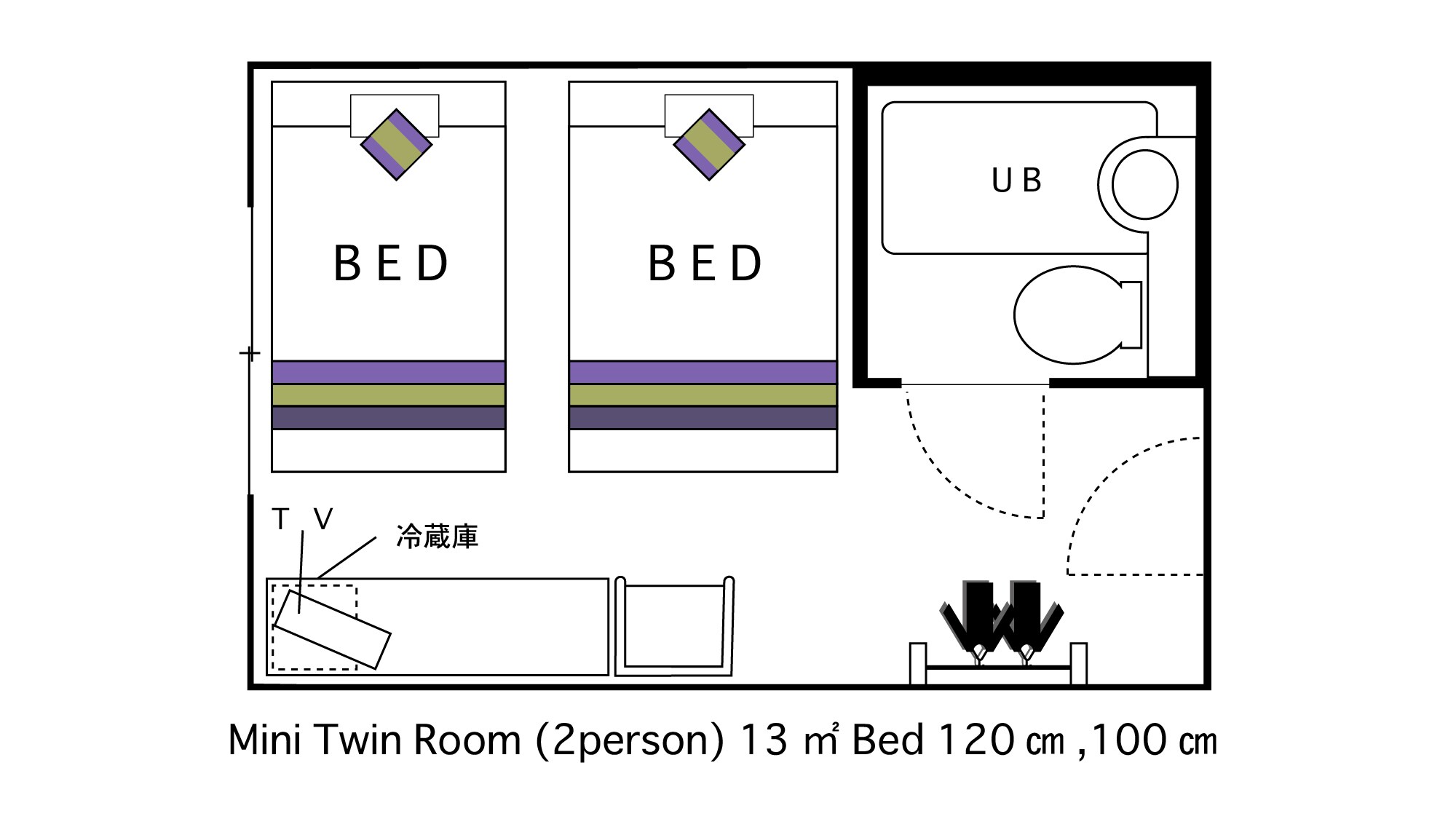 ห้องเตียงแฝดสำหรับผู้ใหญ่ 2 คน