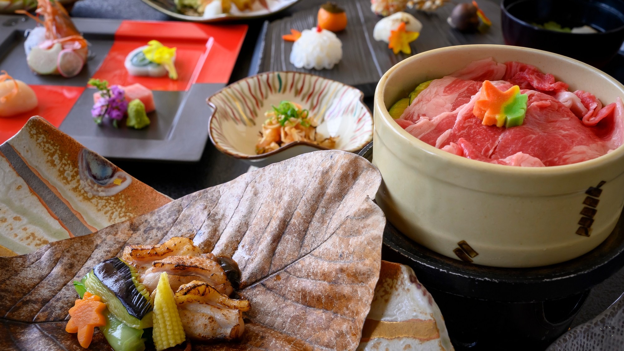 【秋季懷石套餐】秋季特產，穗葉燒。其甜味和鹹味可刺激食慾，非常適合下酒。