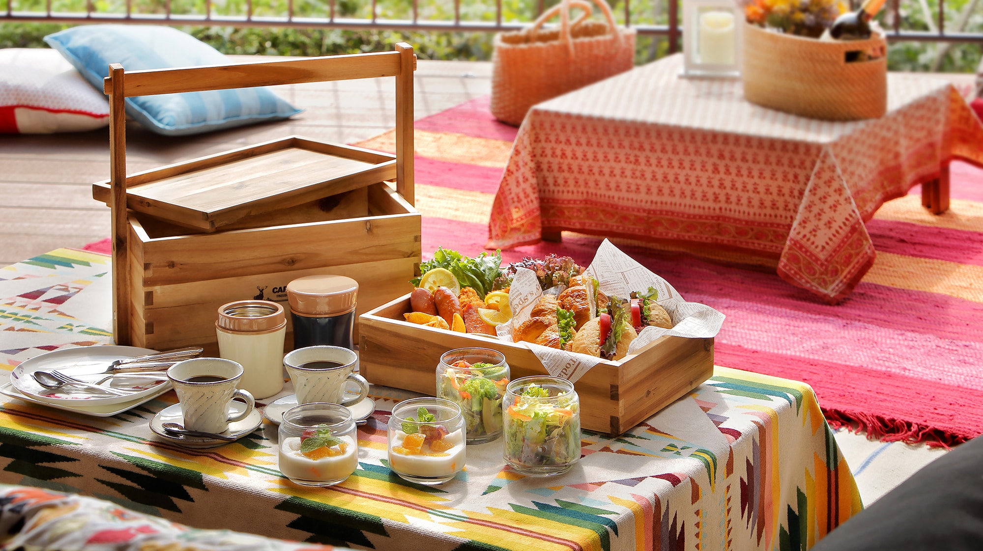 A plan that gives you a camping feel with a glamping-style breakfast is also popular.