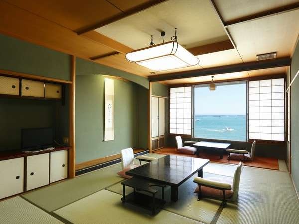 Kamar tamu tipe bangunan bergaya Jepang (10 tikar tatami, semua kamar di tepi laut)
