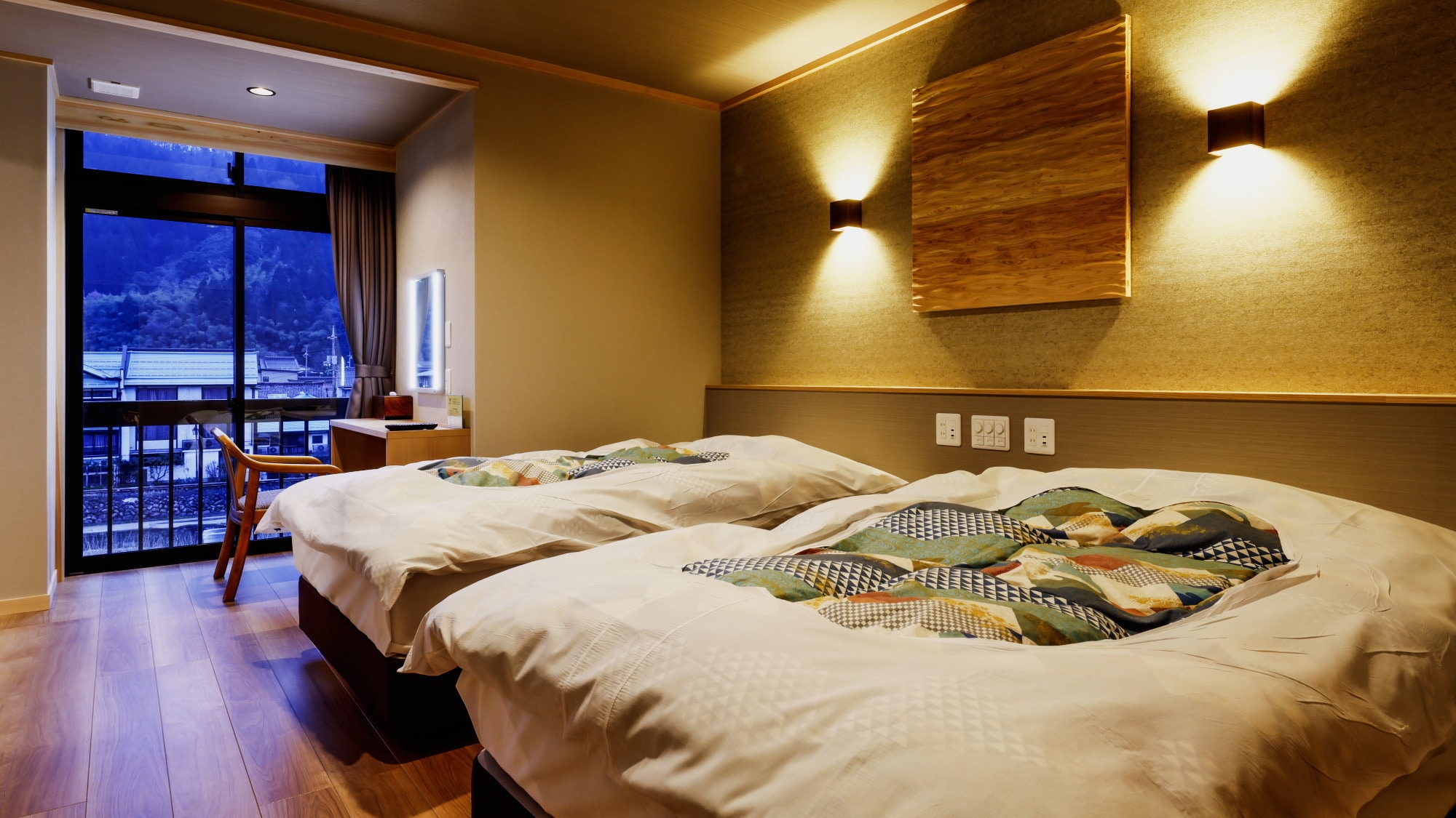 ■Semi-open-air suite "Kawanami/Kawagiri" bedroom