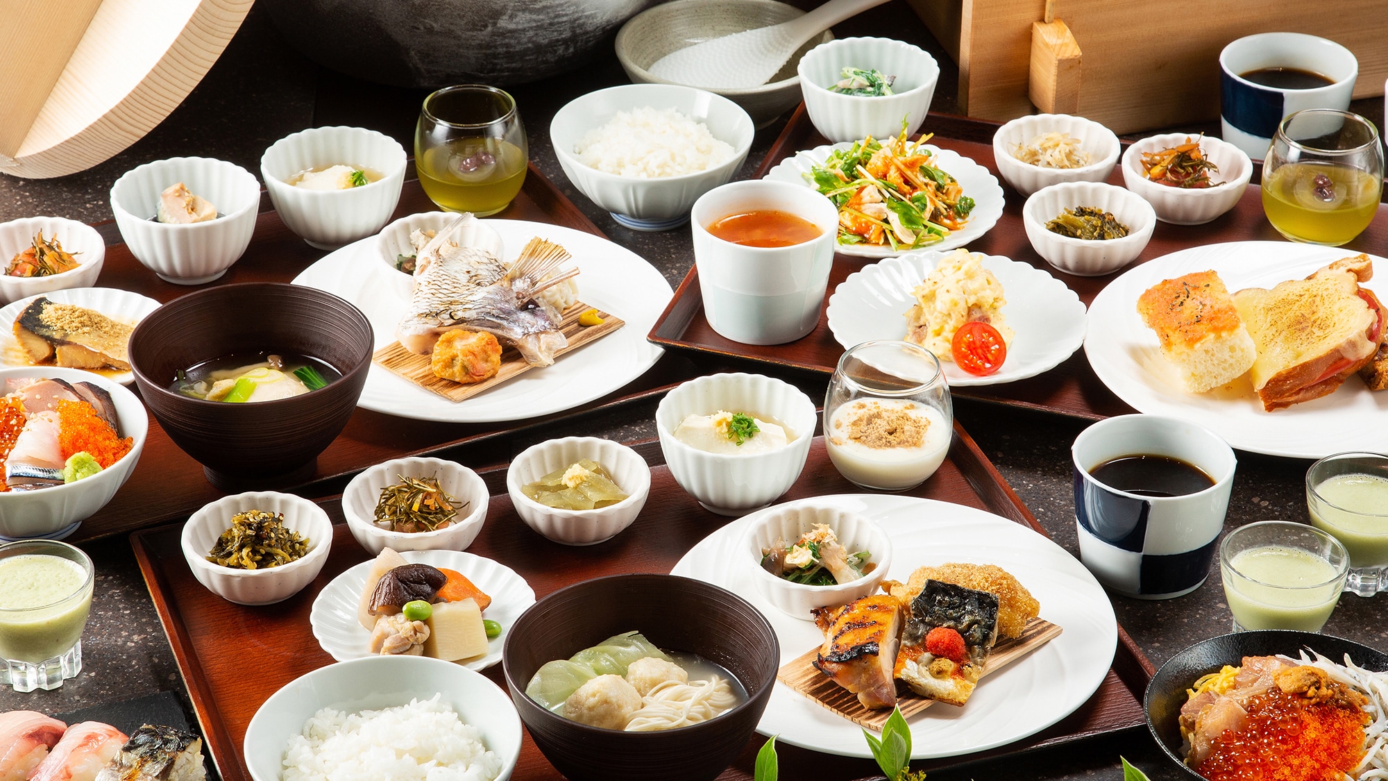・ We prepare breakfast that is very satisfying from the morning such as local dishes and steamed sushi.