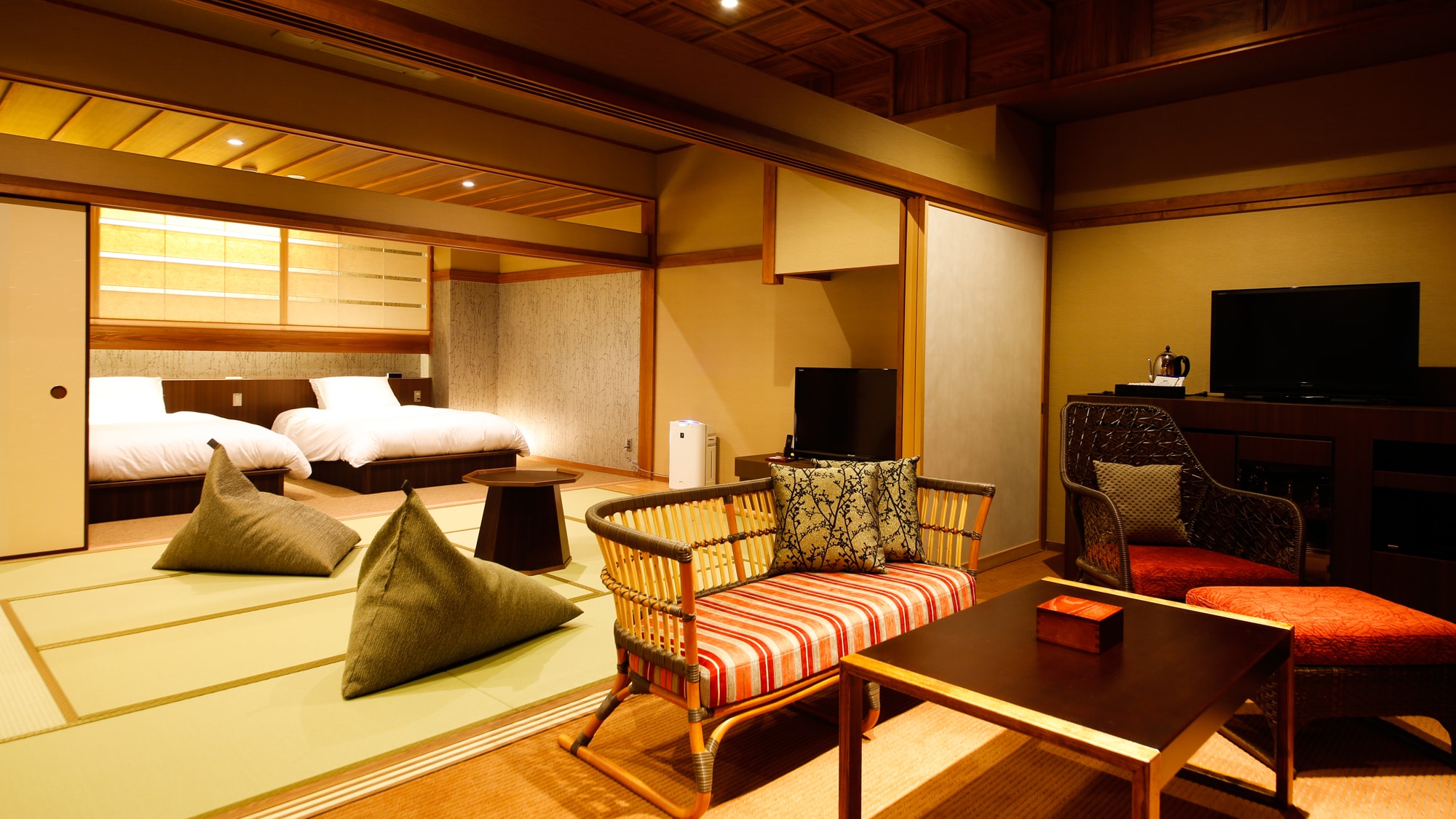 Kamar mewah dengan pemandian udara terbuka pribadi Tipe A (sisi gunung Yuzuruha / contoh)