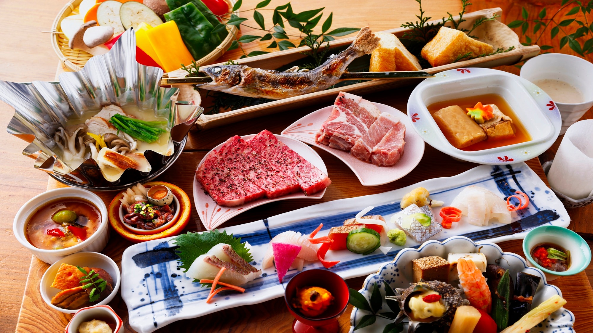 A detached guest room: A combination of banquet and lava-grilled dishes served over a hearth