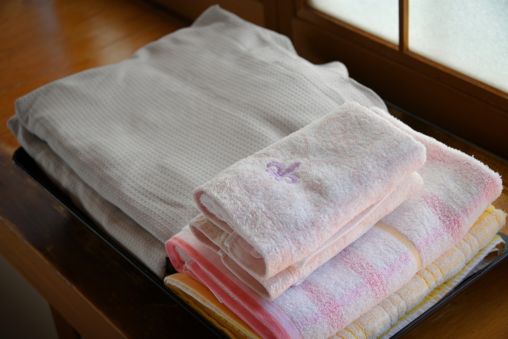 Pajamas, face towel, bath towel
