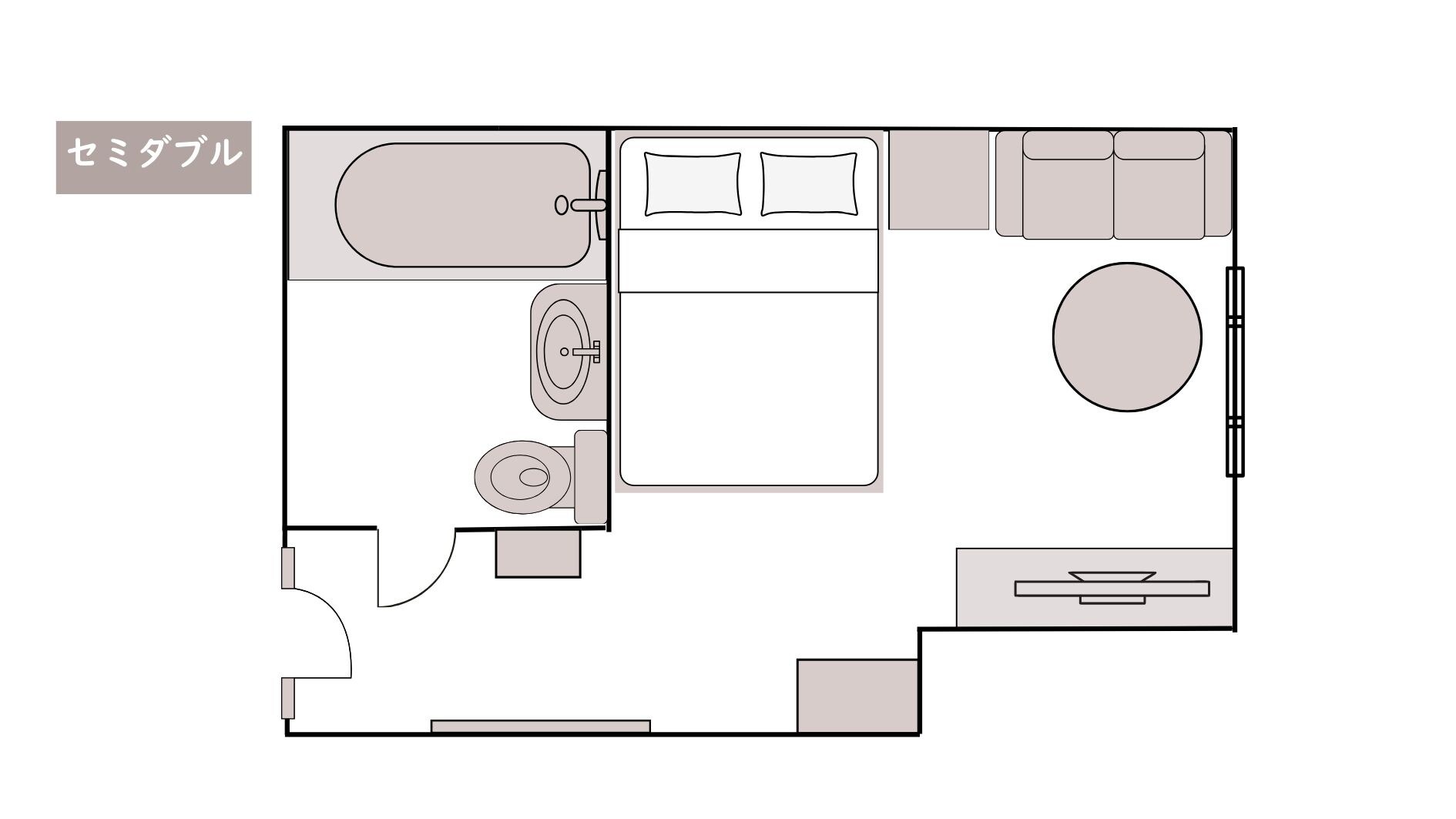 標準雙人房(平面圖)