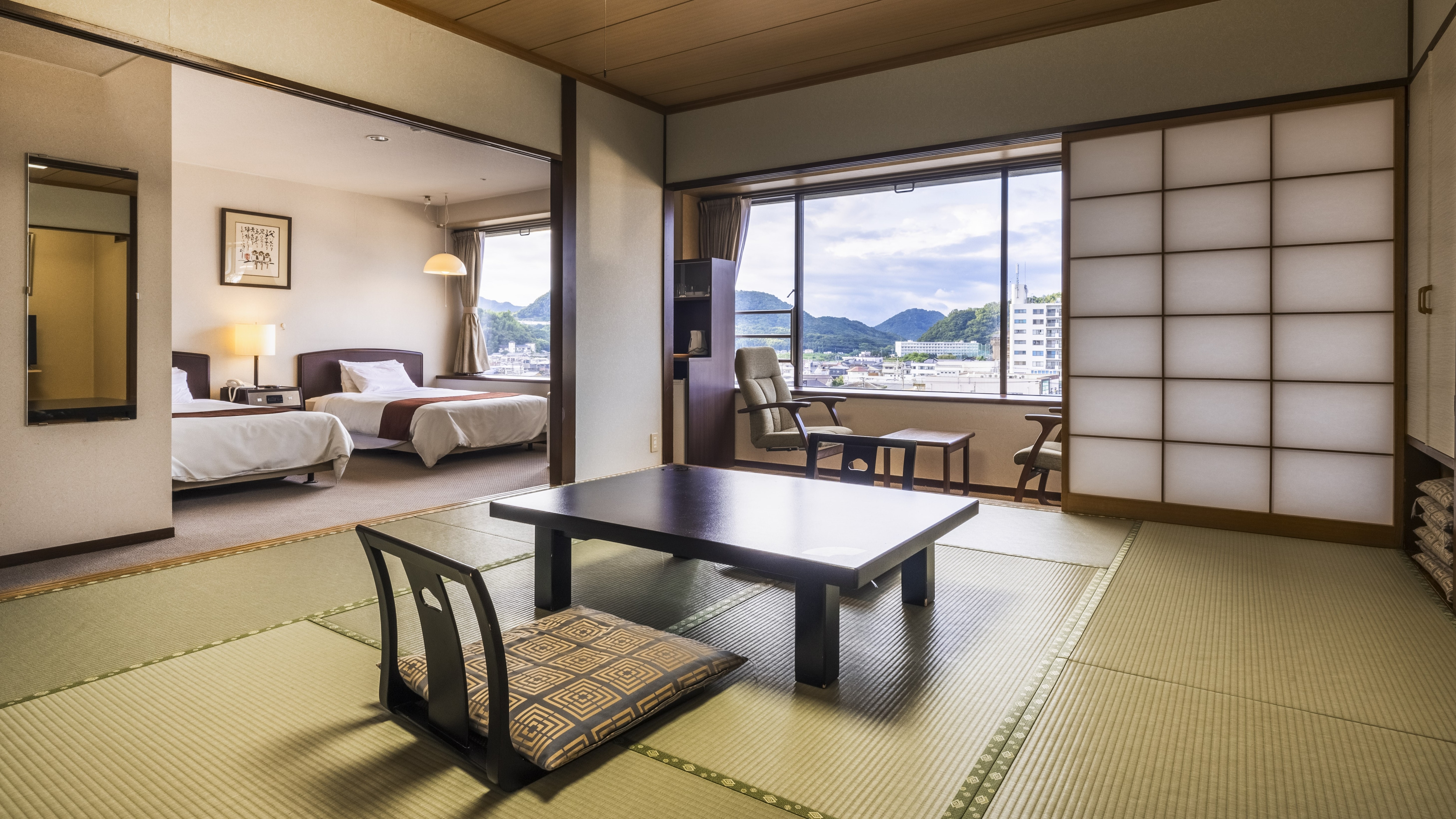 [Japanese-Western room] At 54 square meters, this is the largest room in our hotel. It is located on a higher floor and has a great view.