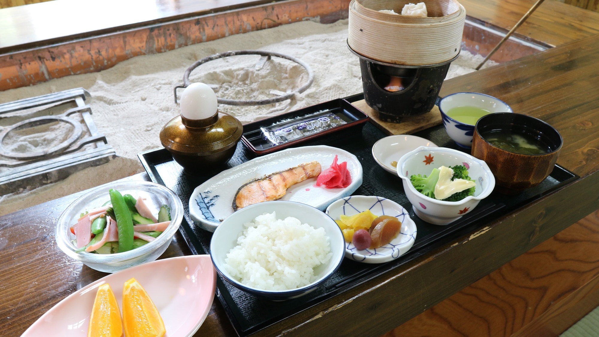 *Breakfast example: A Japanese meal set with standard breakfast dishes