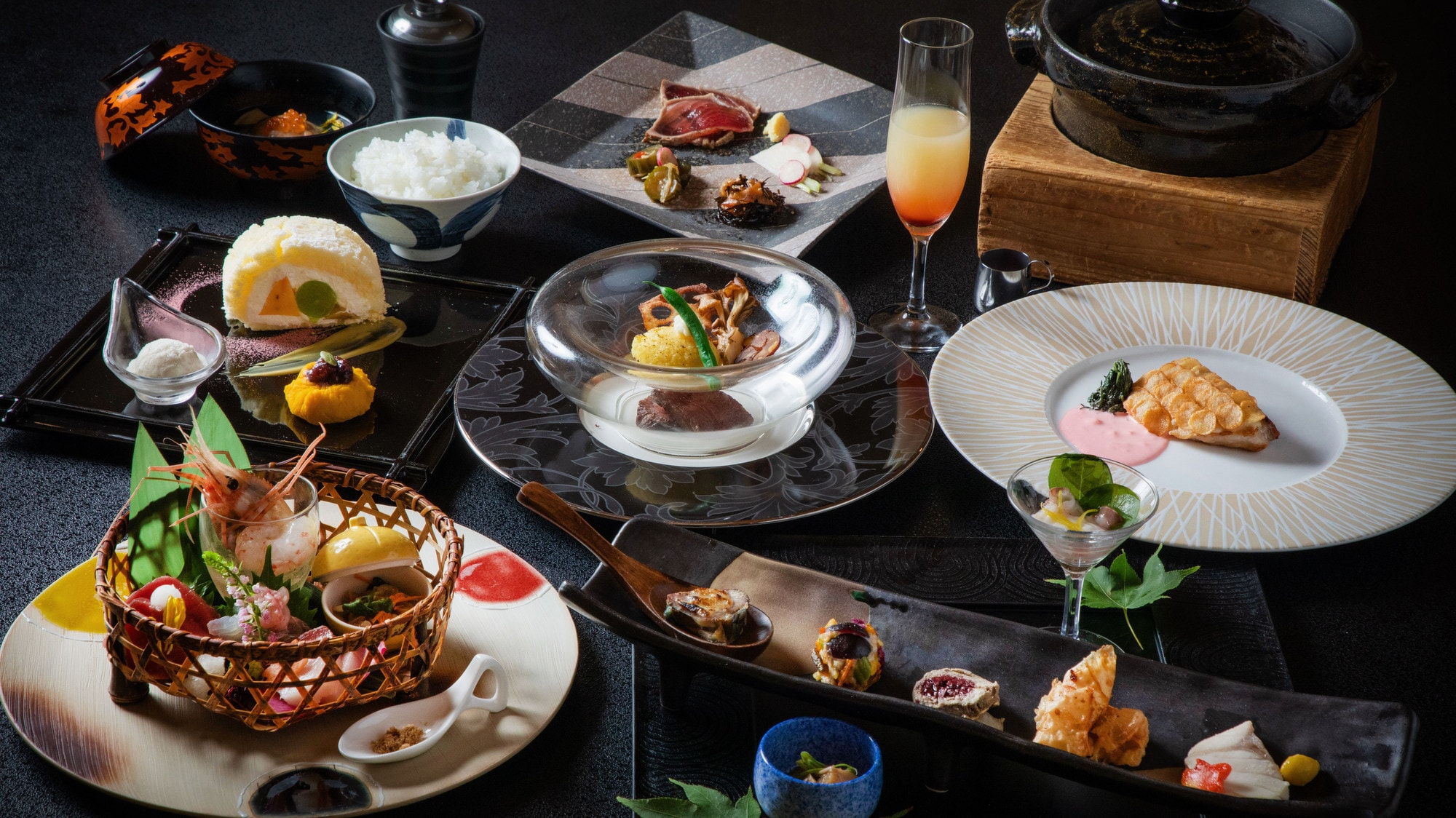 [2025年秋季] 主题为“北方的祝福，丰收的盛宴”。现代日本怀石料理，以北海道的土地和海洋的恩赐为特色。