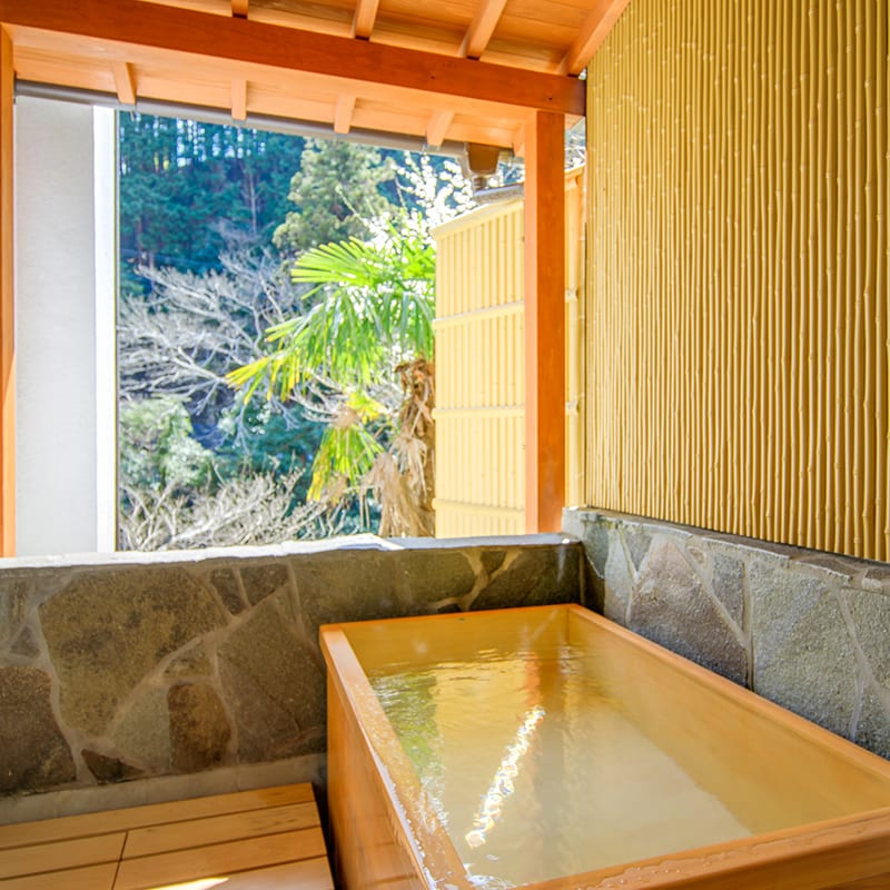 [With open-air bath] Japanese-style room 10 + 6 tatami mats (mountain stream side) Kanshiro