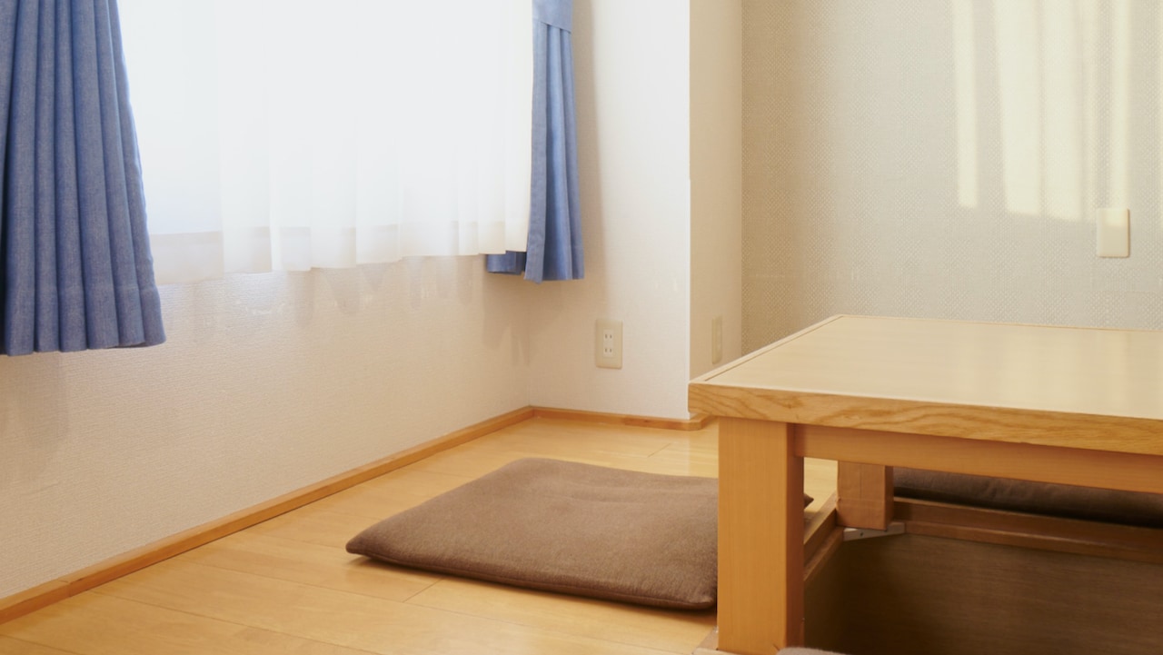 All rooms have wooden floors and require you to take off your shoes.