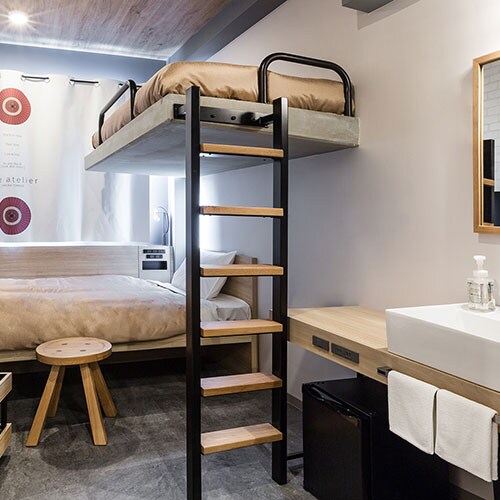 [Twin room (bunk bed)] 8㎡ (Bed size: Upper: 80cm width & times; 195cm Lower: 100cm
