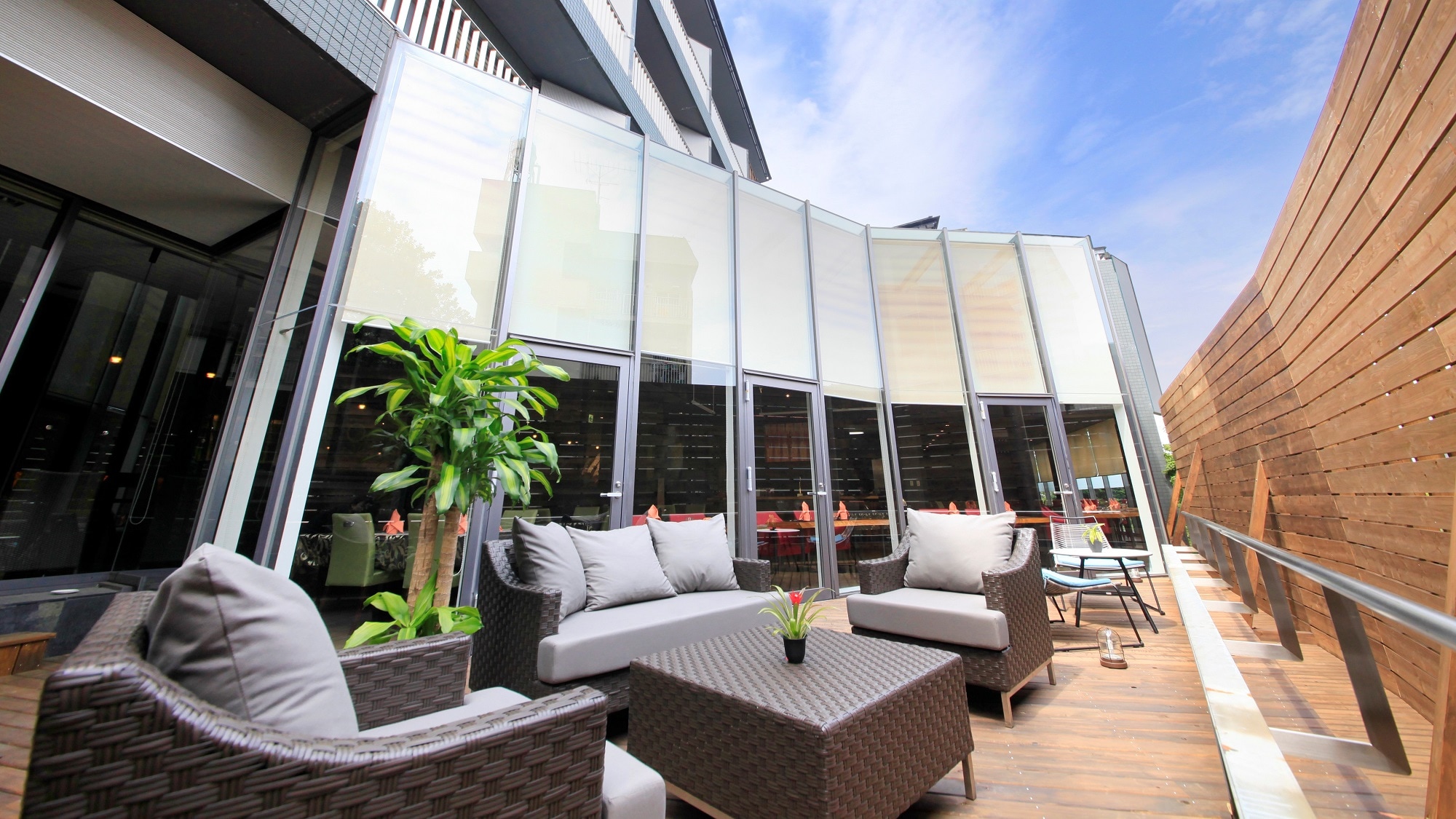 [Restaurant terrace]