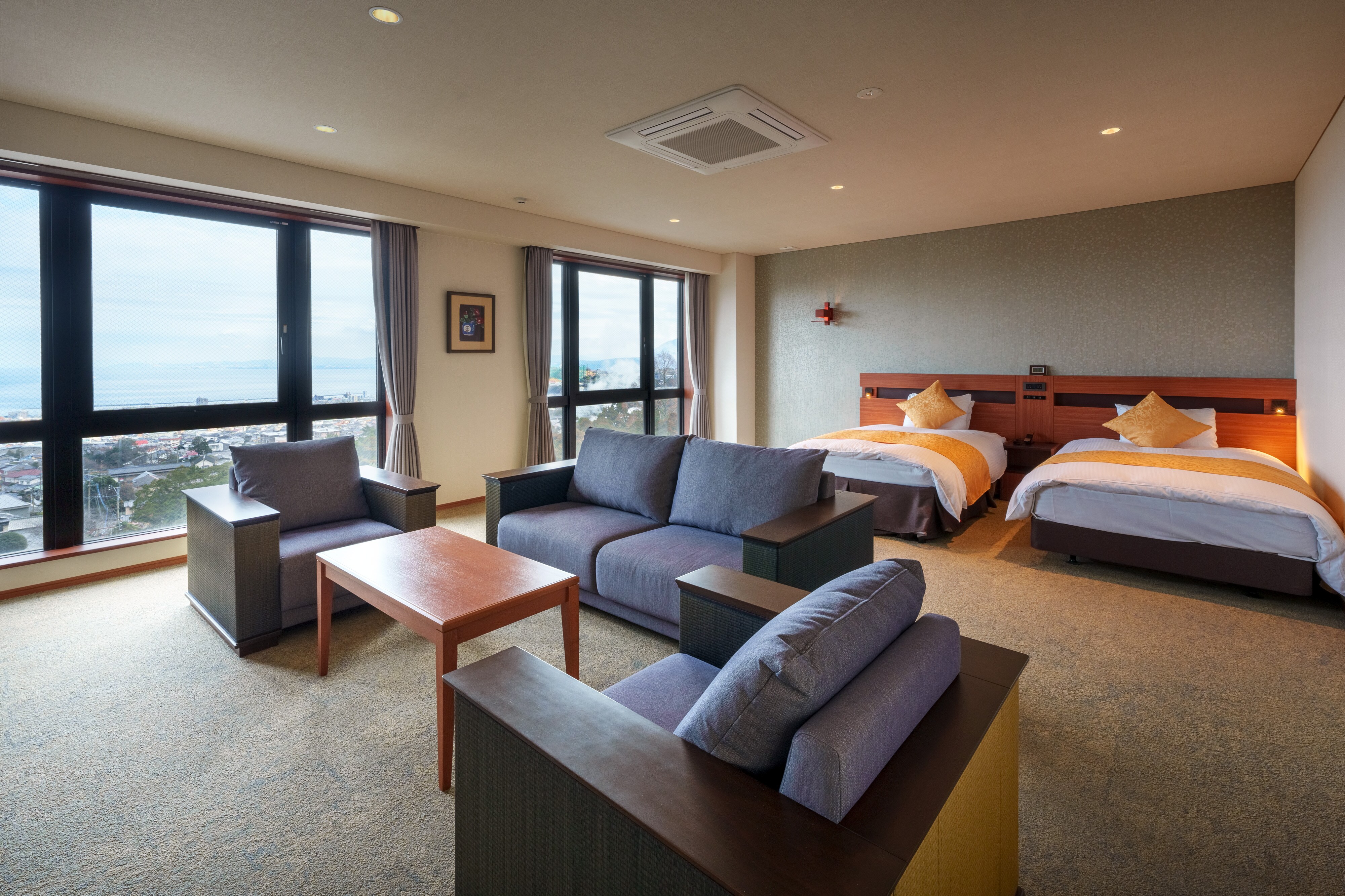 Kamar Deluxe Kamar sisi laut dengan pemandangan Teluk Beppu [53㎡] dengan kamar mandi
