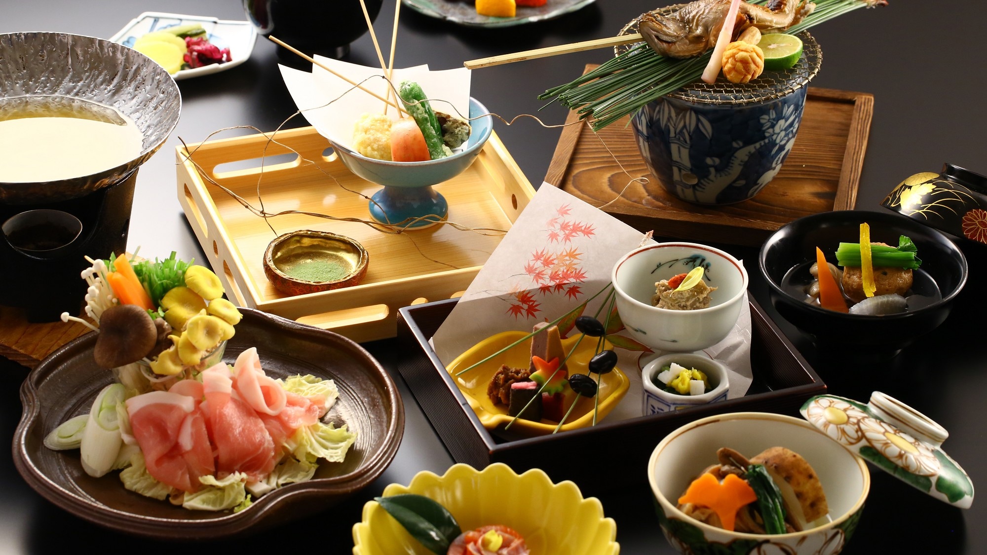 An example of a "satoyama blessing set" dinner (winter)