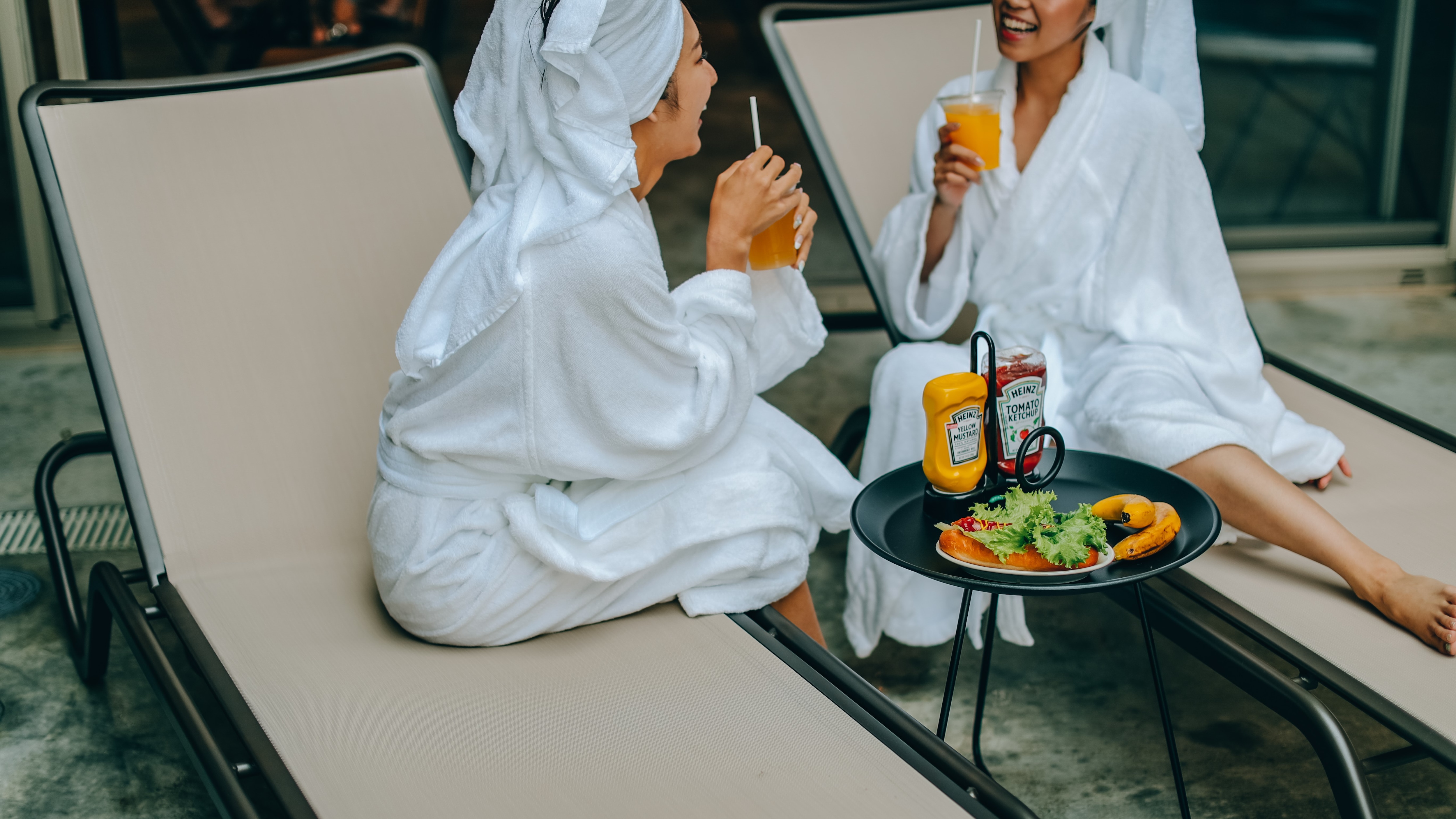 Breakfast is also available by the pool.
