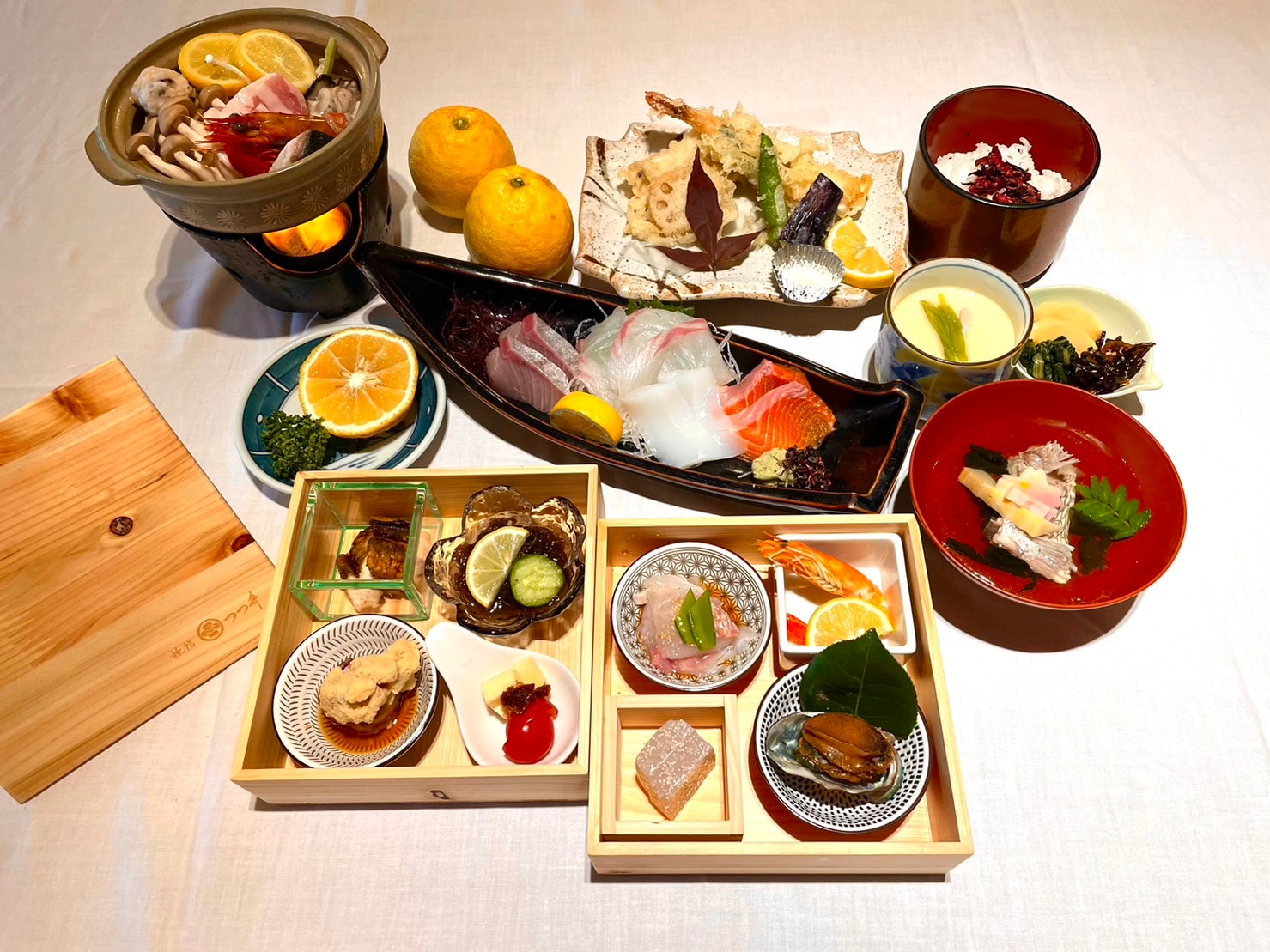 Dinner: Ryokan Tsutsui's new basic kaiseki plan♪ *The hot pot in the image will change depending on the plan