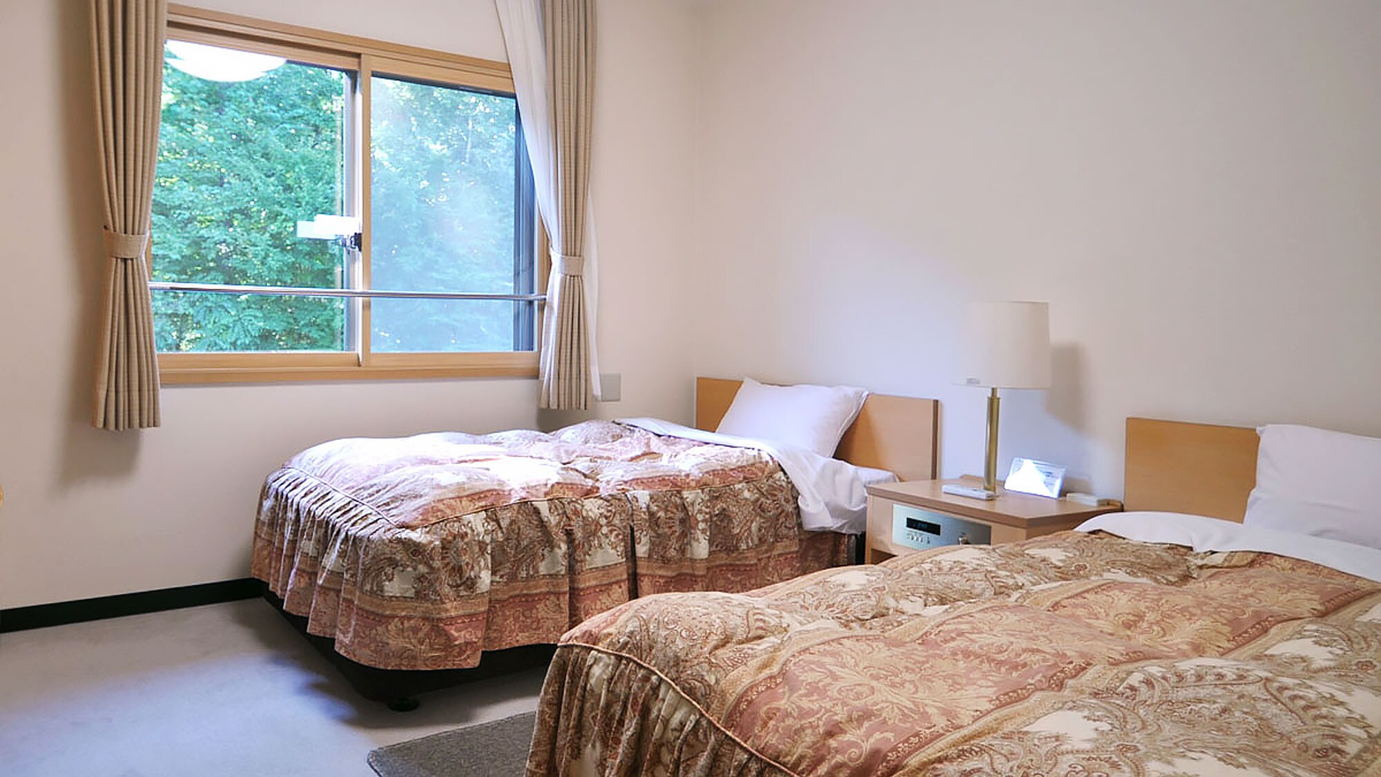 [Western-style twin room] The natural scenery outside the window is as it is.
