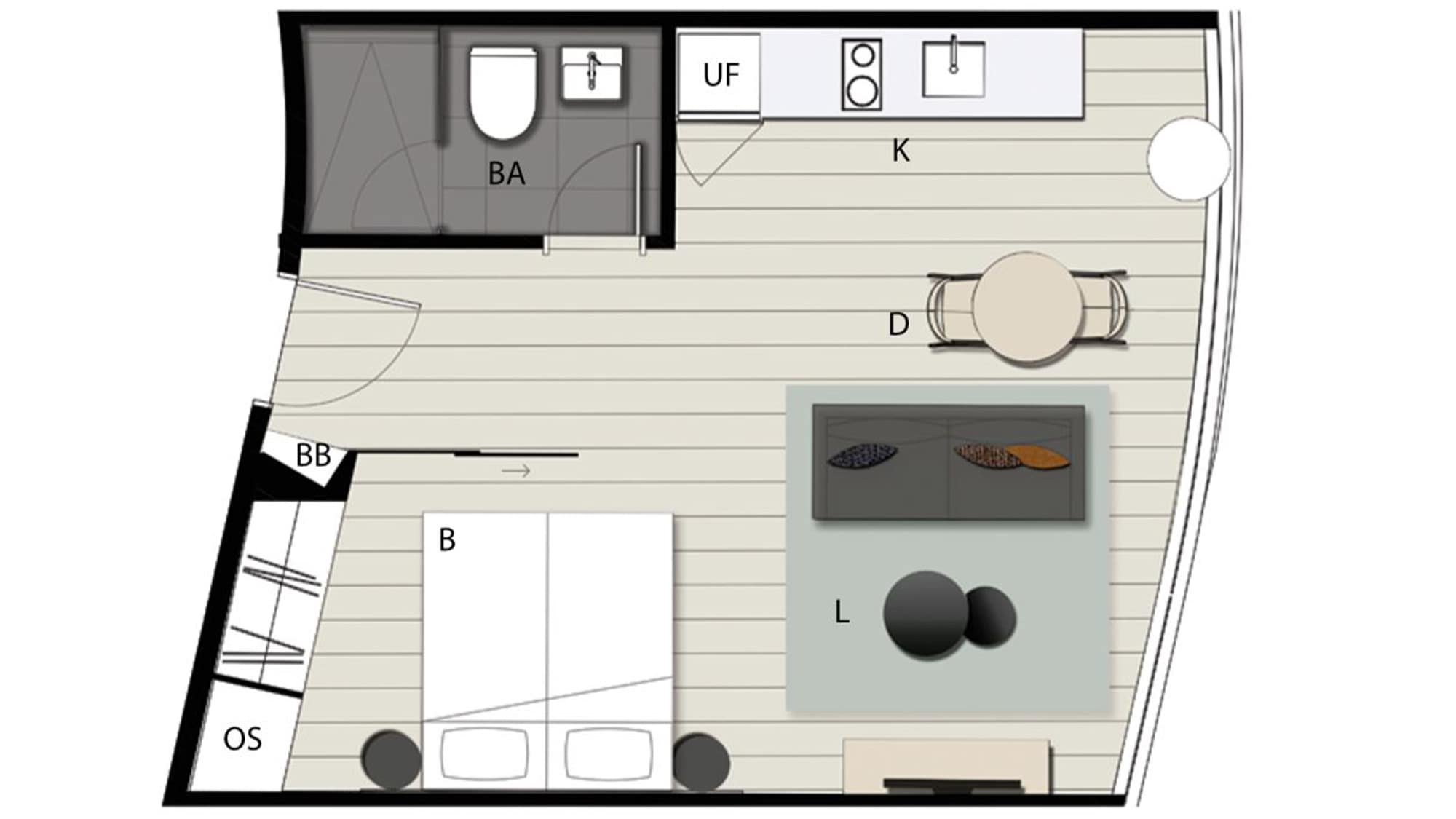 [Studio Room] Floor plan