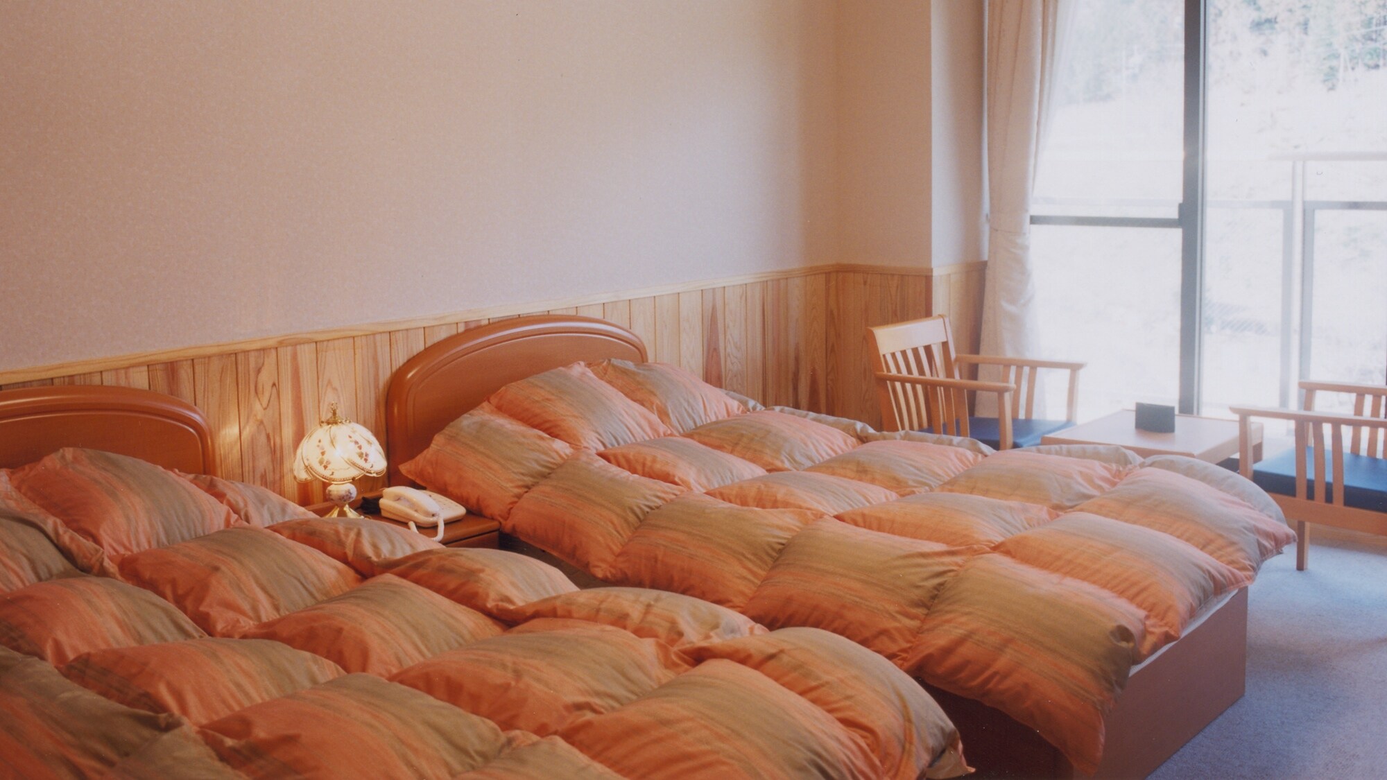 *A spacious 30 square meter twin room with separate bathroom and toilet.