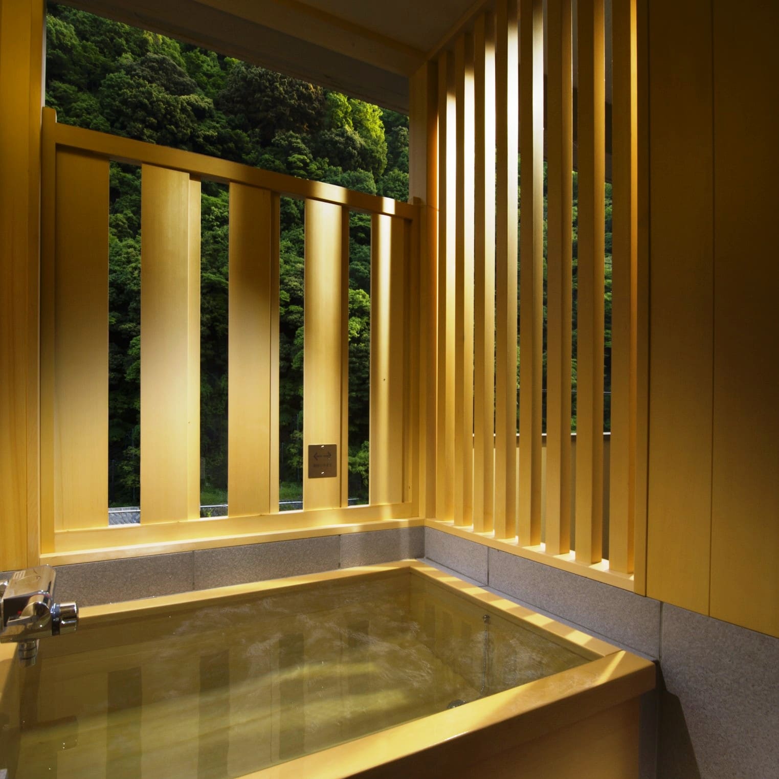An example of a Japanese-style room with a semi-open-air cypress bath (non-smoking)