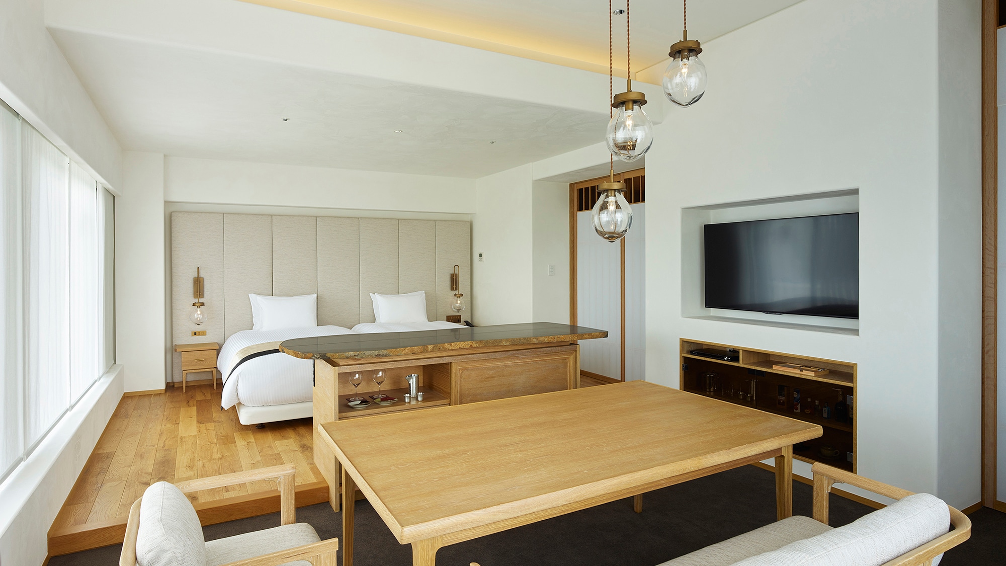 [Junior Suite Yasaka Approx. 61㎡ Bed width 1,230mm & times; 2 units Capacity 2 people]