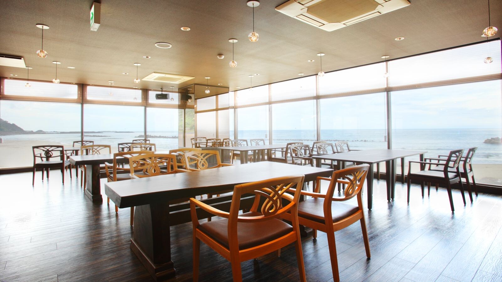 Restaurant surrounded by the sea