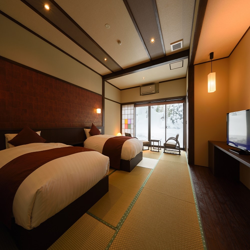 "Bifukan" 12 tatami twin bed (washroom, shower toilet, wooden building)