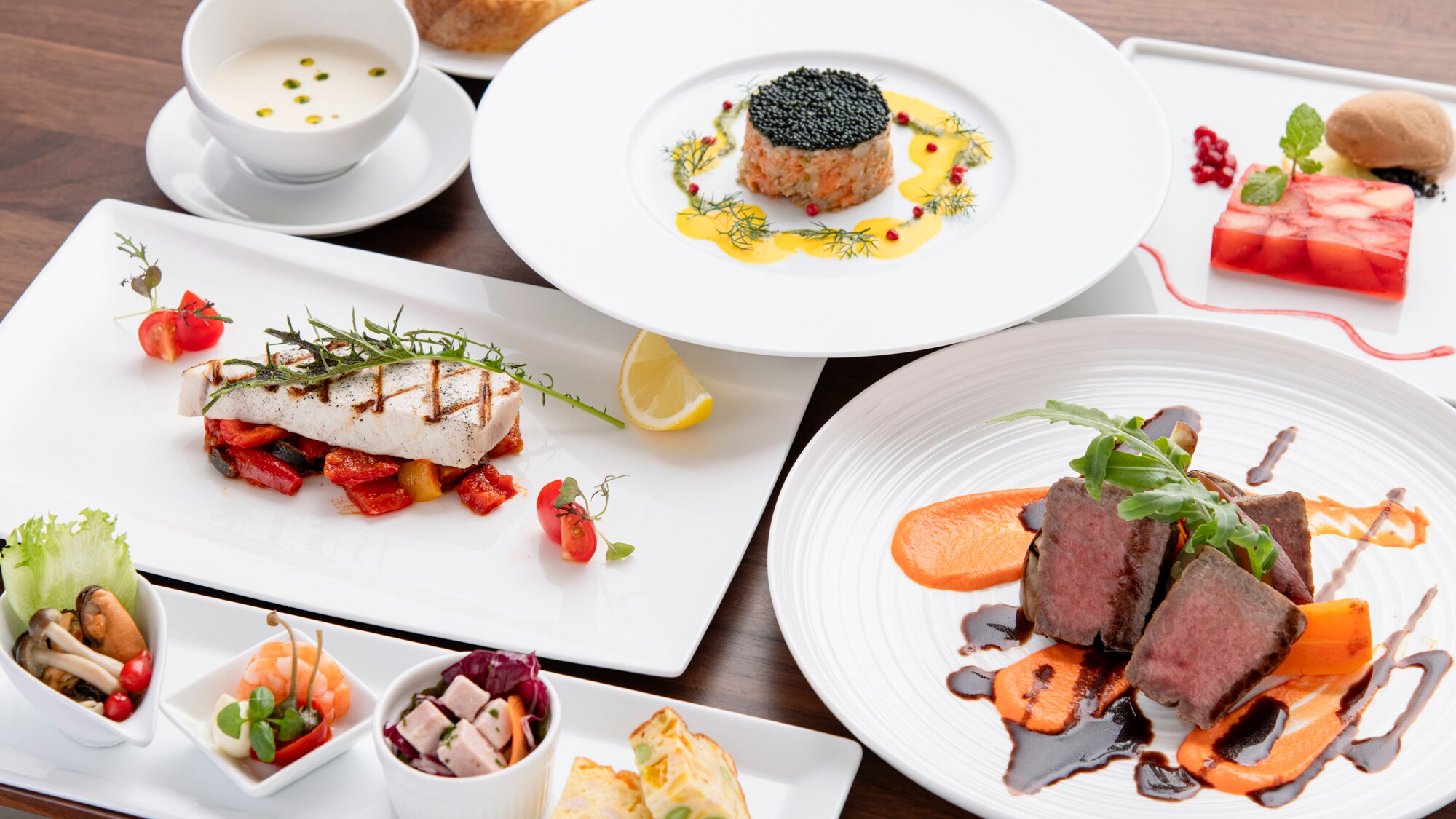 Creative French cuisine using seasonal ingredients (example)